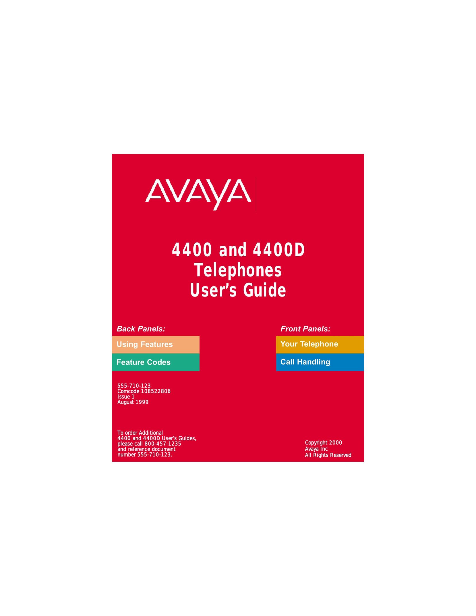 Avaya 4400D Cordless Telephone User Manual