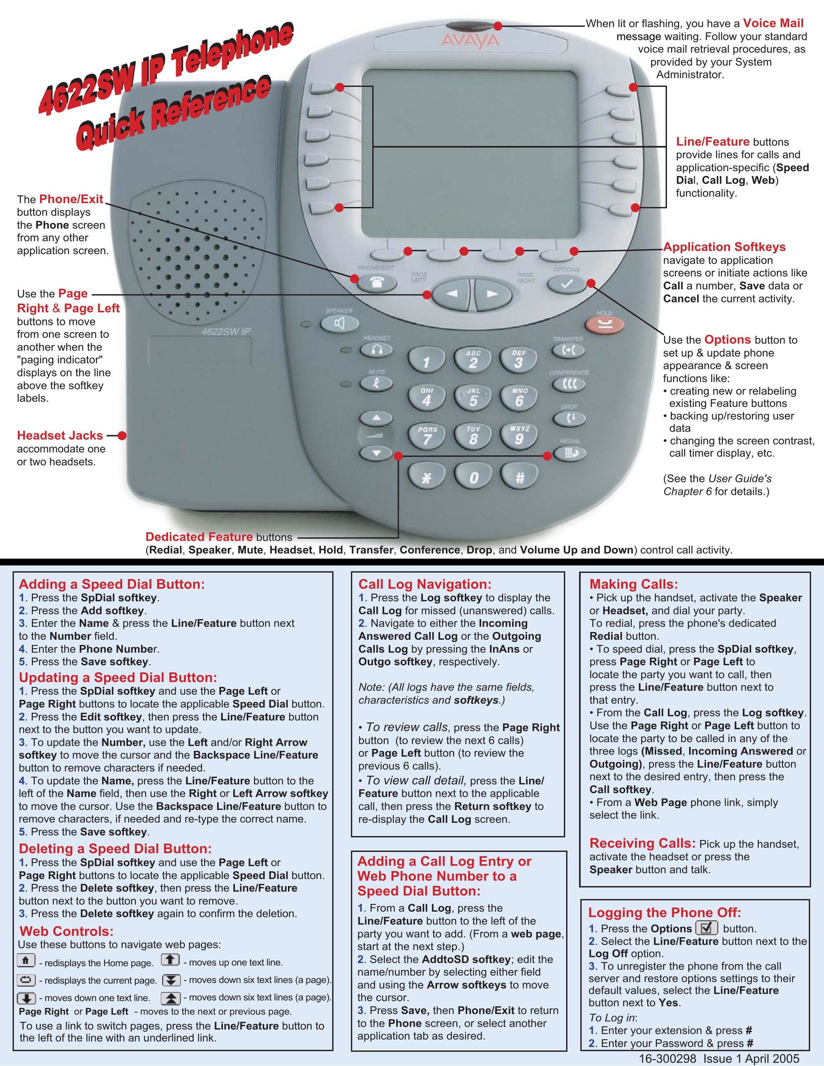 Avaya 4622SW Cordless Telephone User Manual