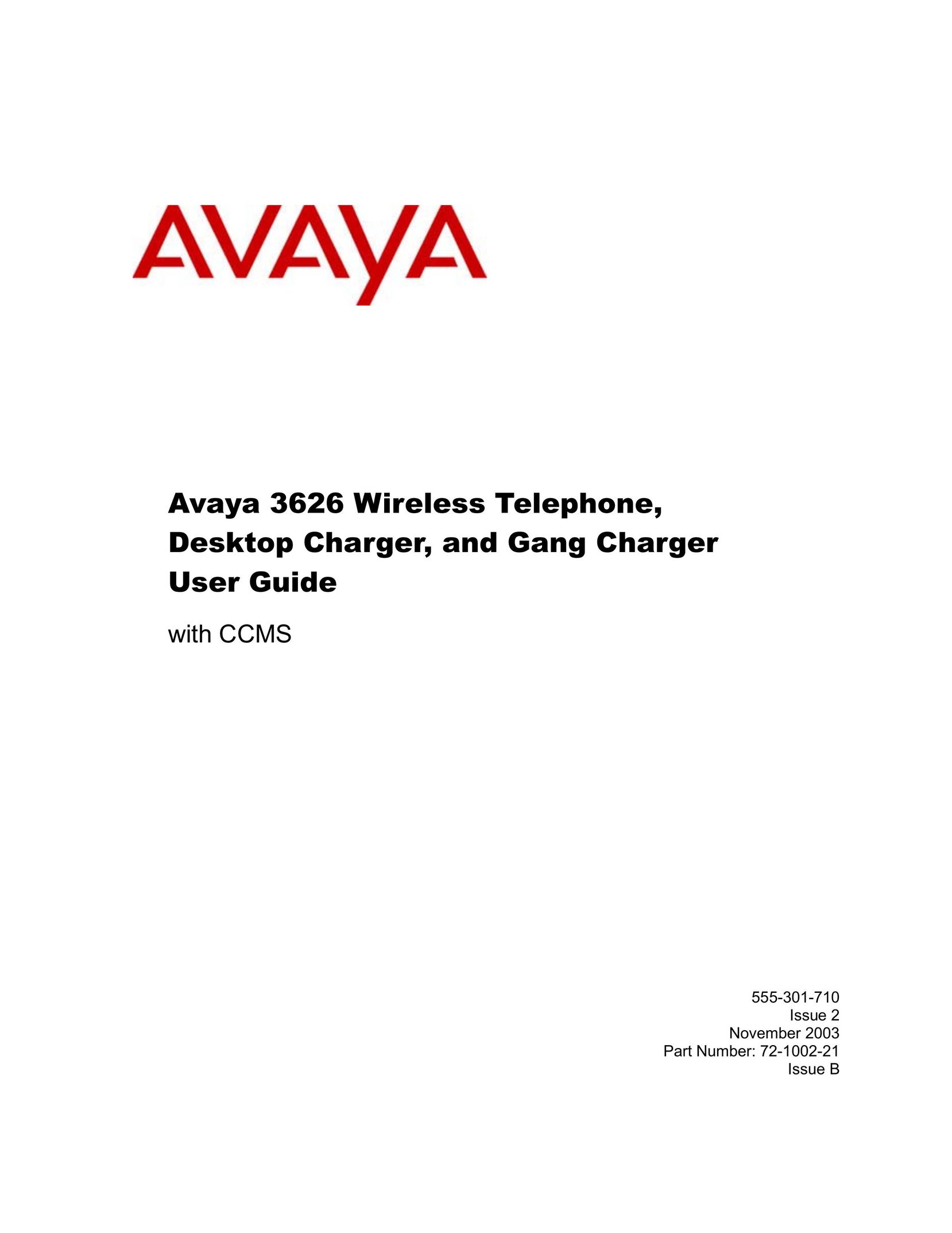 Avaya Desktop Charger Cordless Telephone User Manual