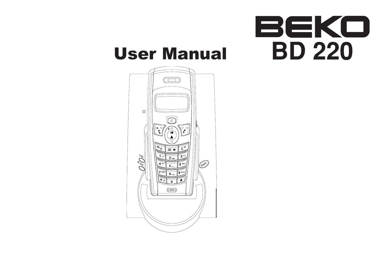 Beko BD 220 Cordless Telephone User Manual