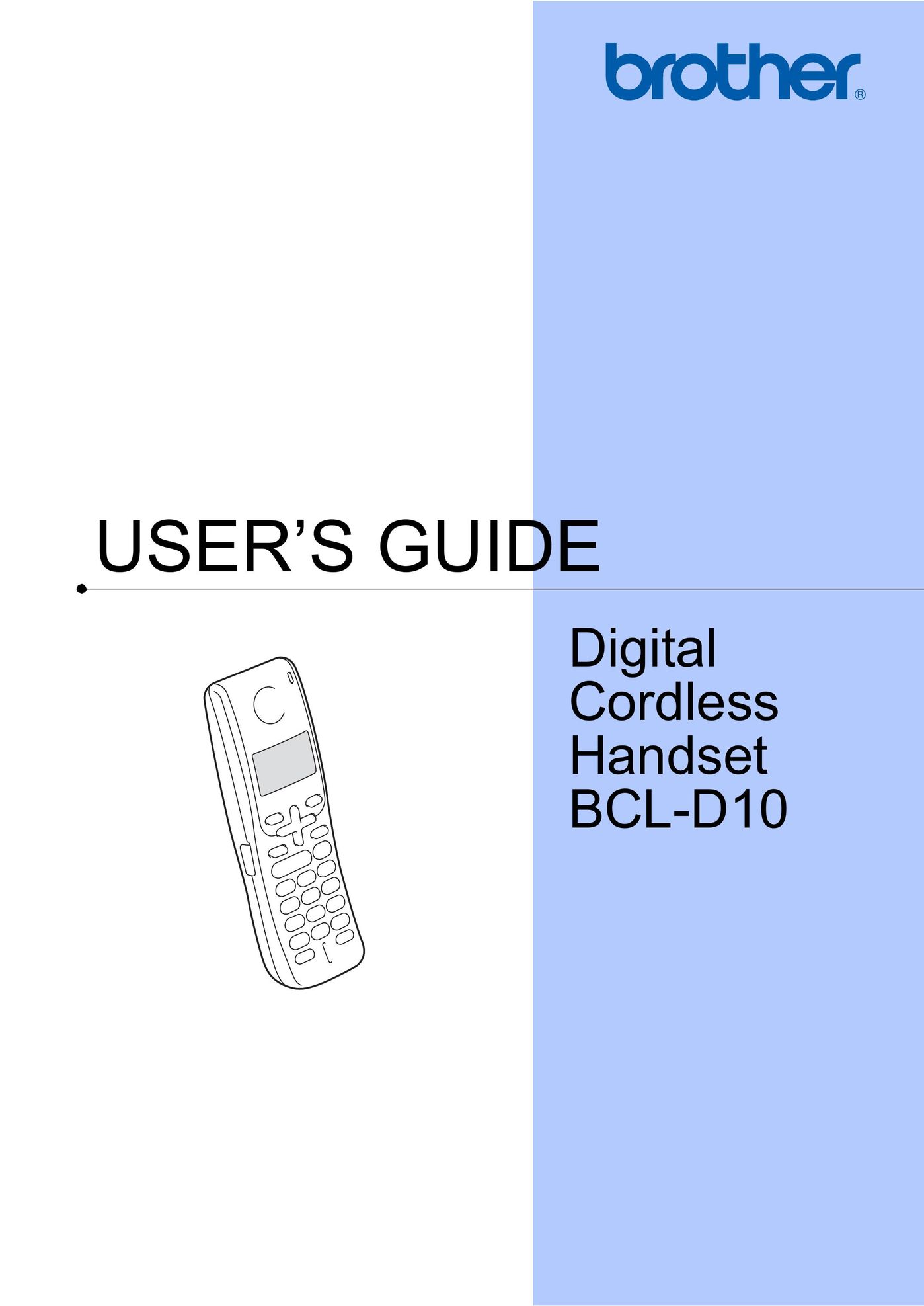 Brother BCL-D10 Cordless Telephone User Manual