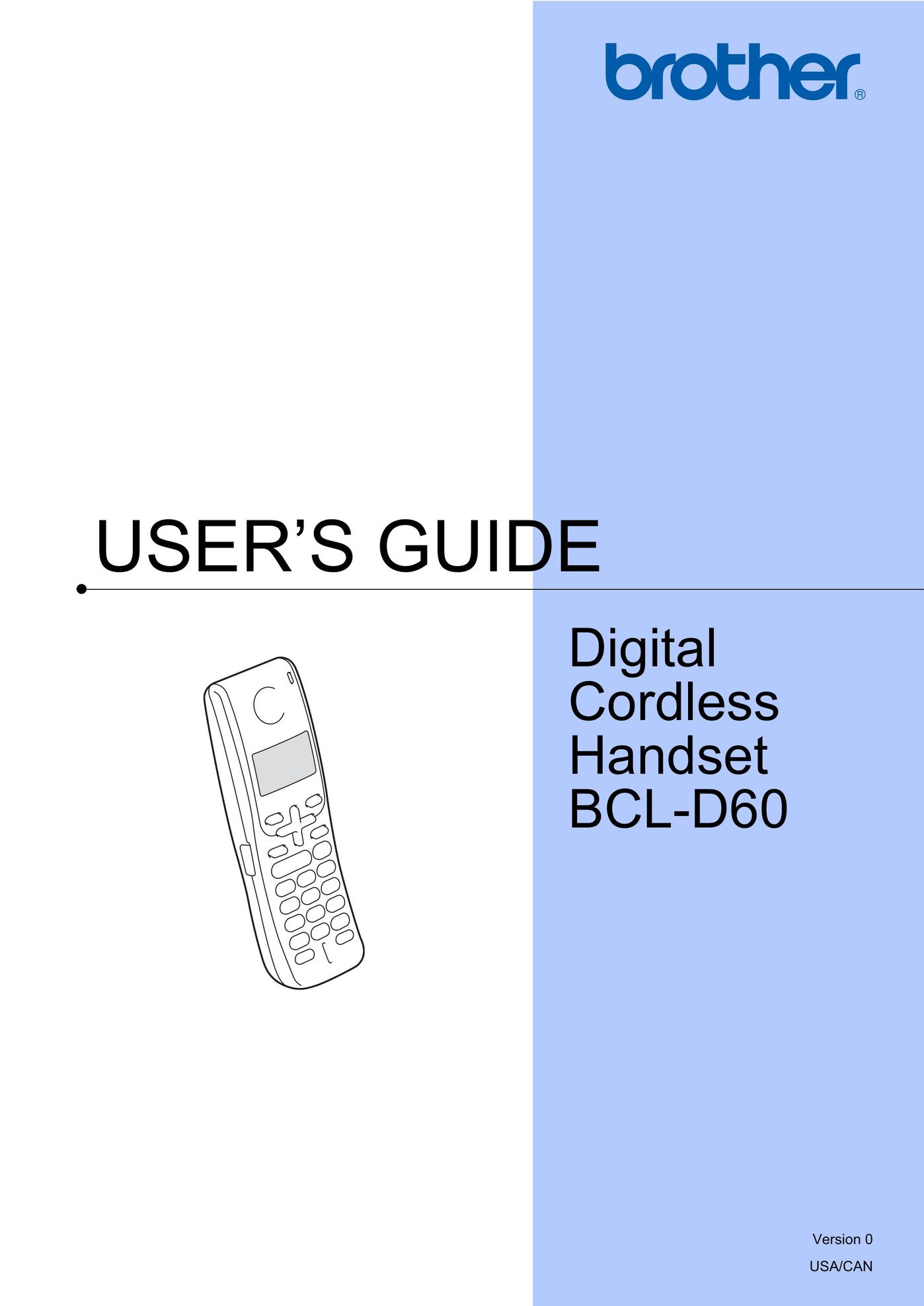 Brother BCL-D60 Cordless Telephone User Manual