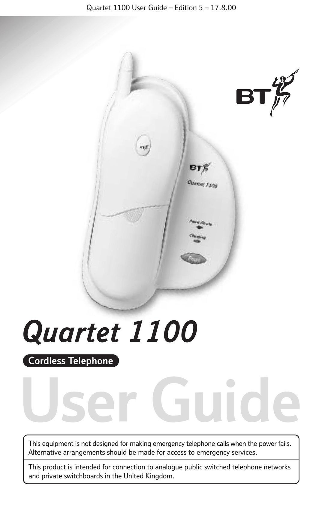 BT 1100 Cordless Telephone User Manual