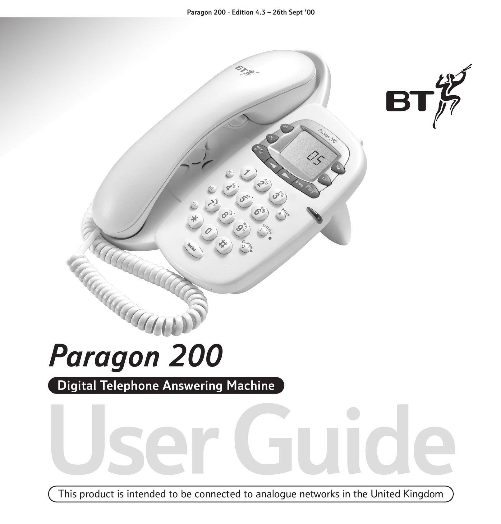 BT 200 Cordless Telephone User Manual