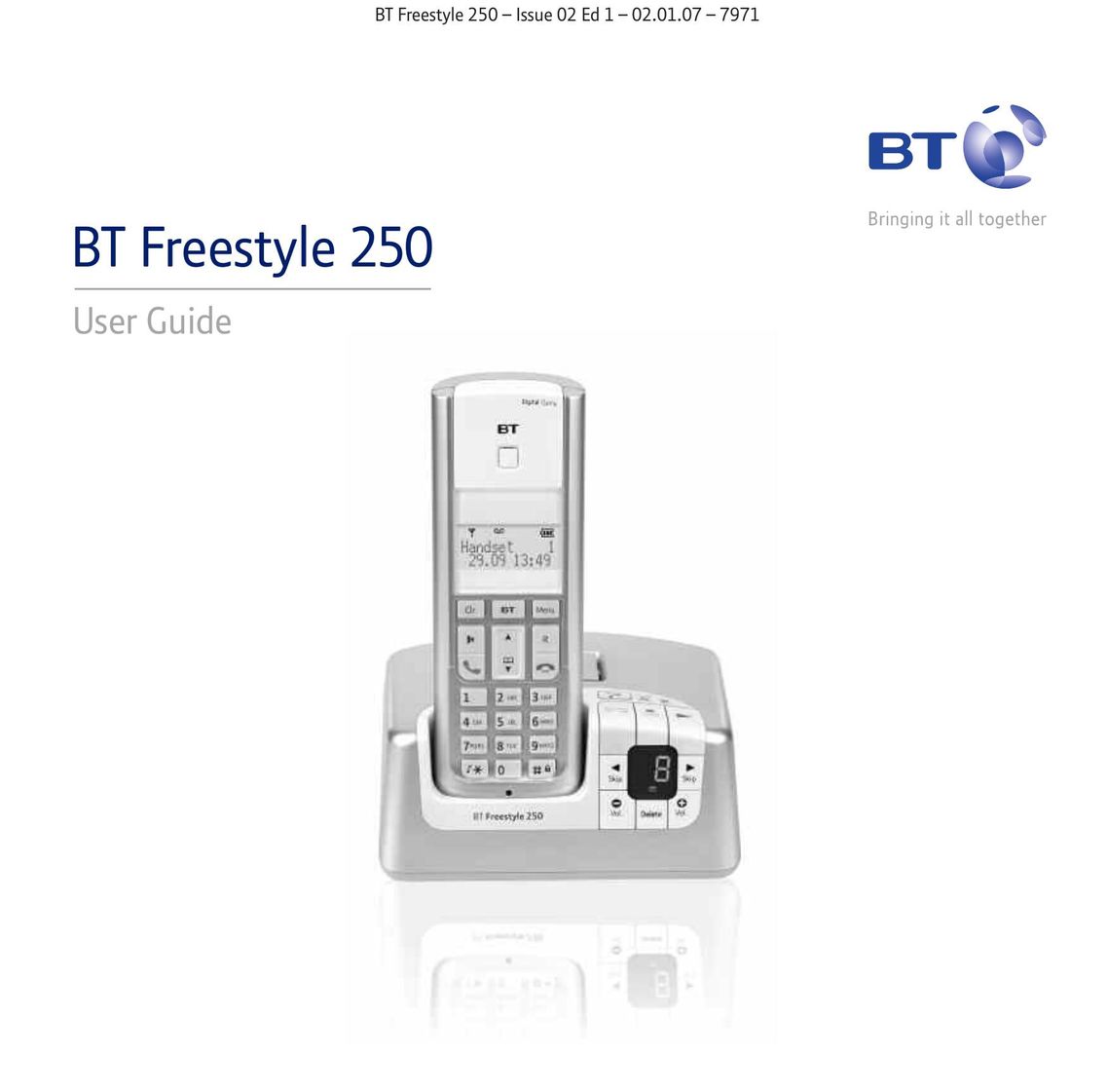 BT 250 Cordless Telephone User Manual