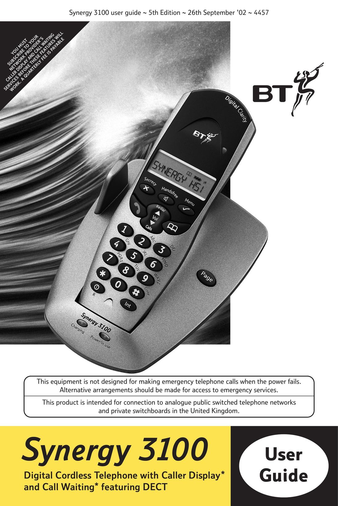 BT 3100 Cordless Telephone User Manual