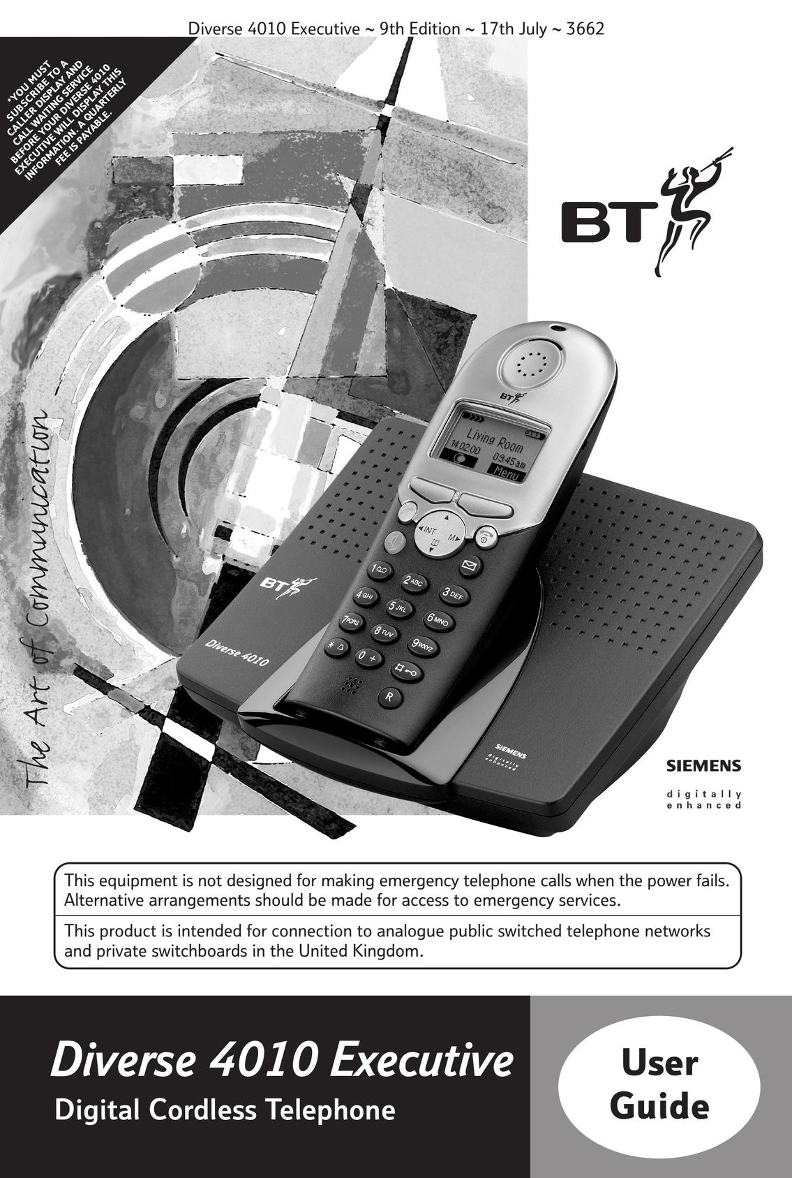 BT 4010 Executive Cordless Telephone User Manual