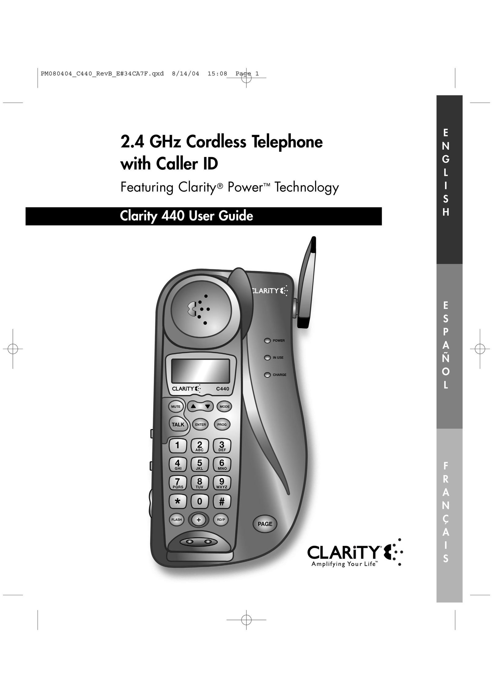 Clarity 440 Cordless Telephone User Manual