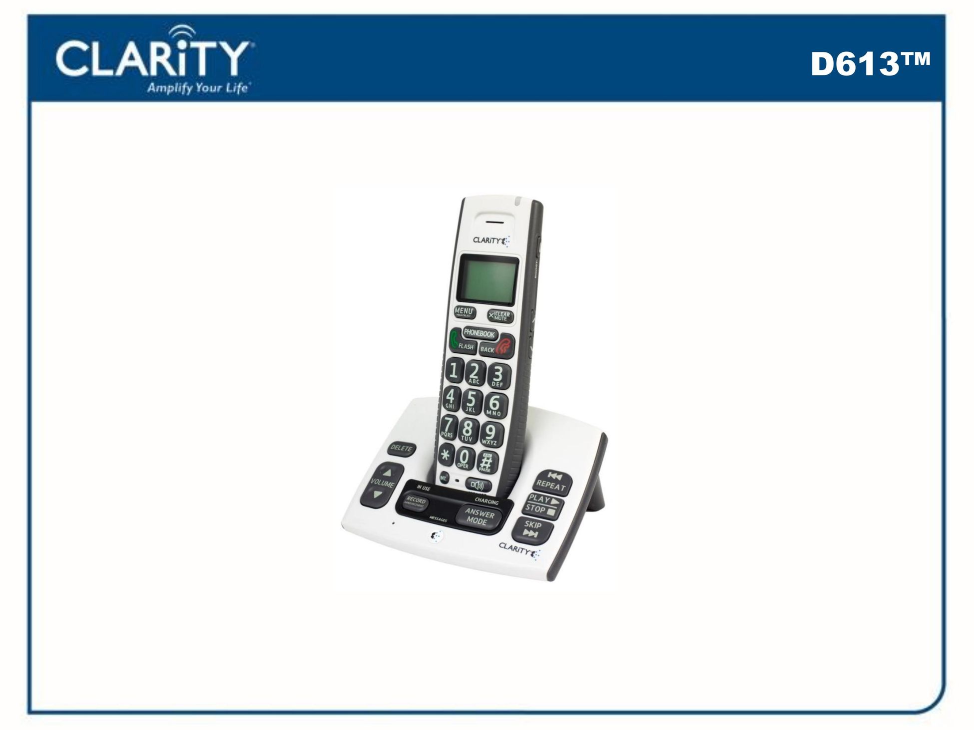 Clarity D613 Cordless Telephone User Manual