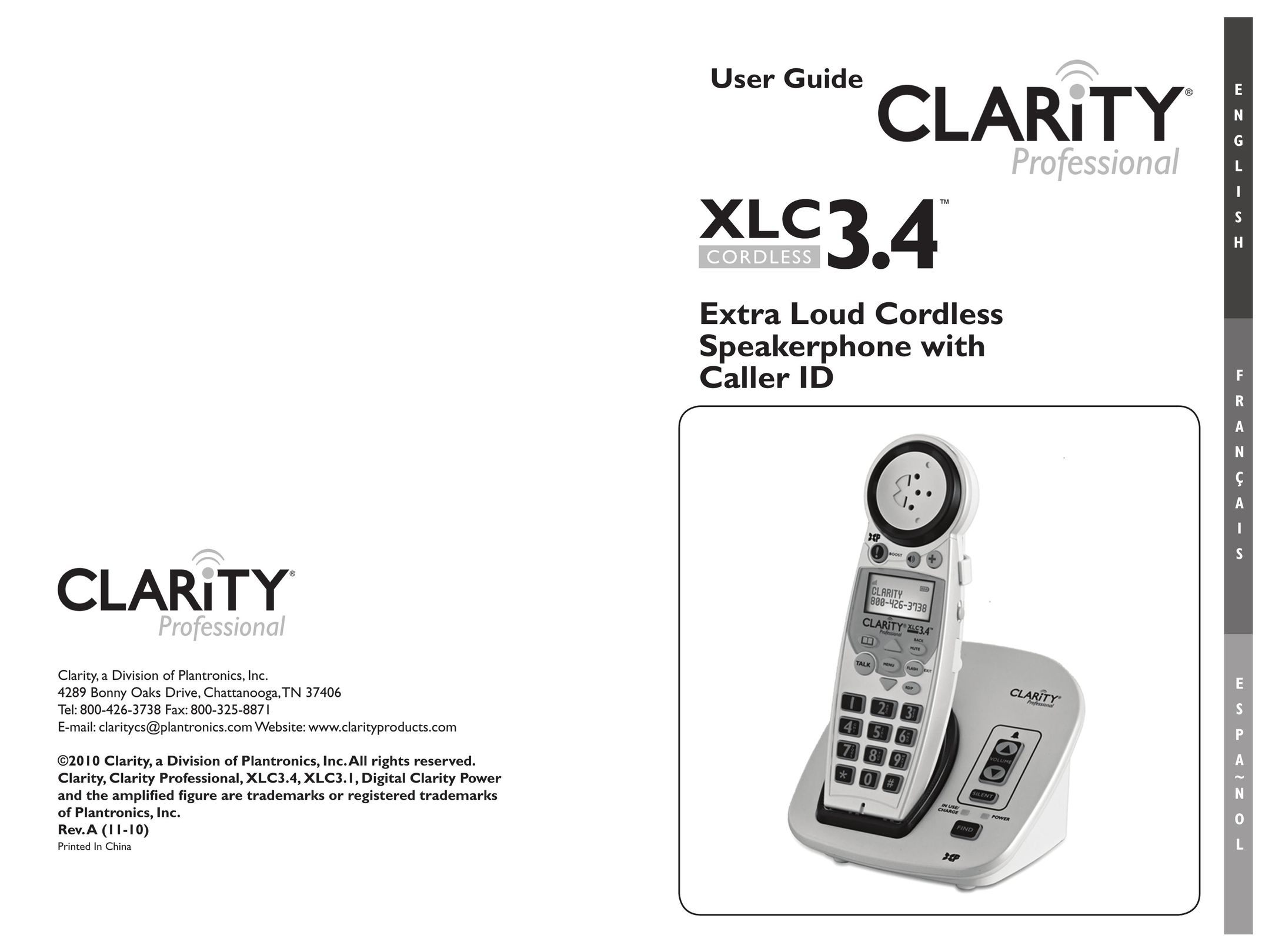 Clarity XLC 3.4 Cordless Telephone User Manual