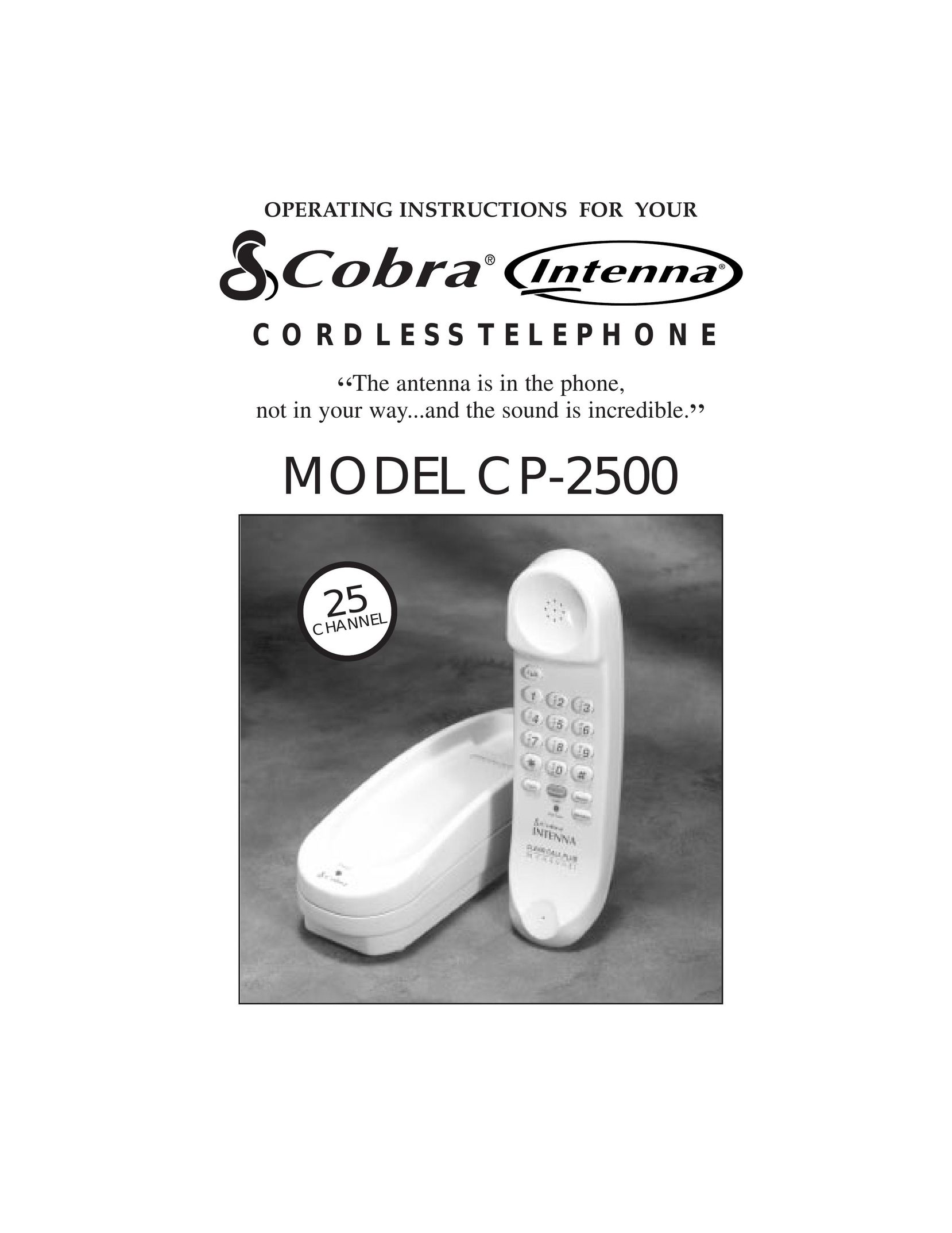 Cobra Electronics 2500 Cordless Telephone User Manual