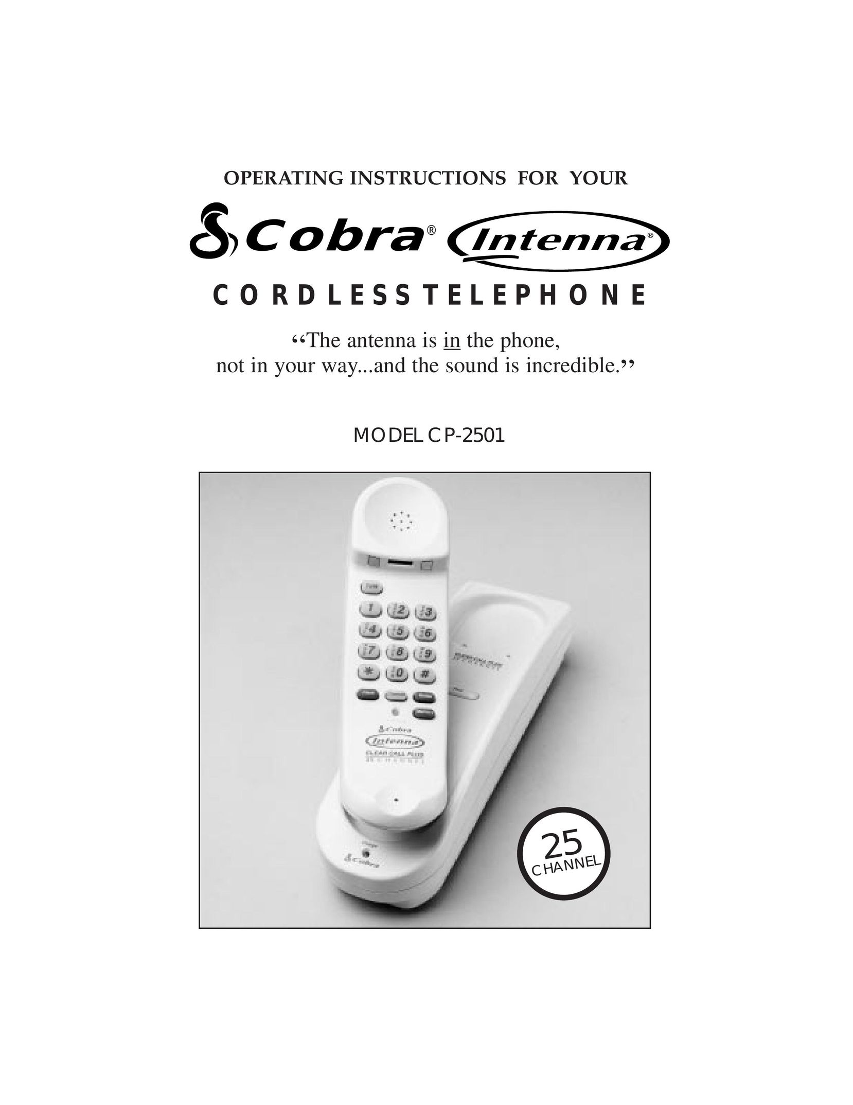 Cobra Electronics CP-2501 Cordless Telephone User Manual