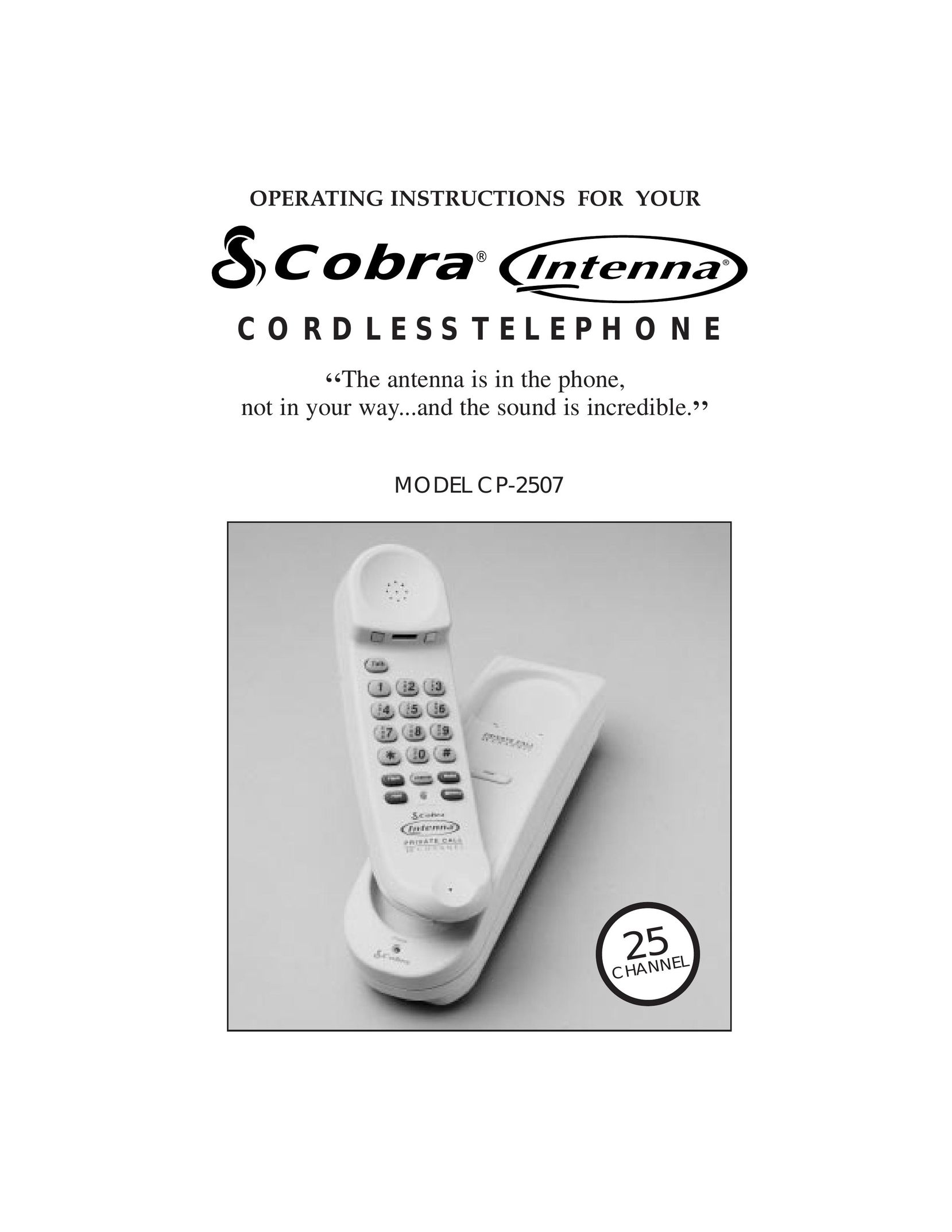 Cobra Electronics CP-2507 Cordless Telephone User Manual