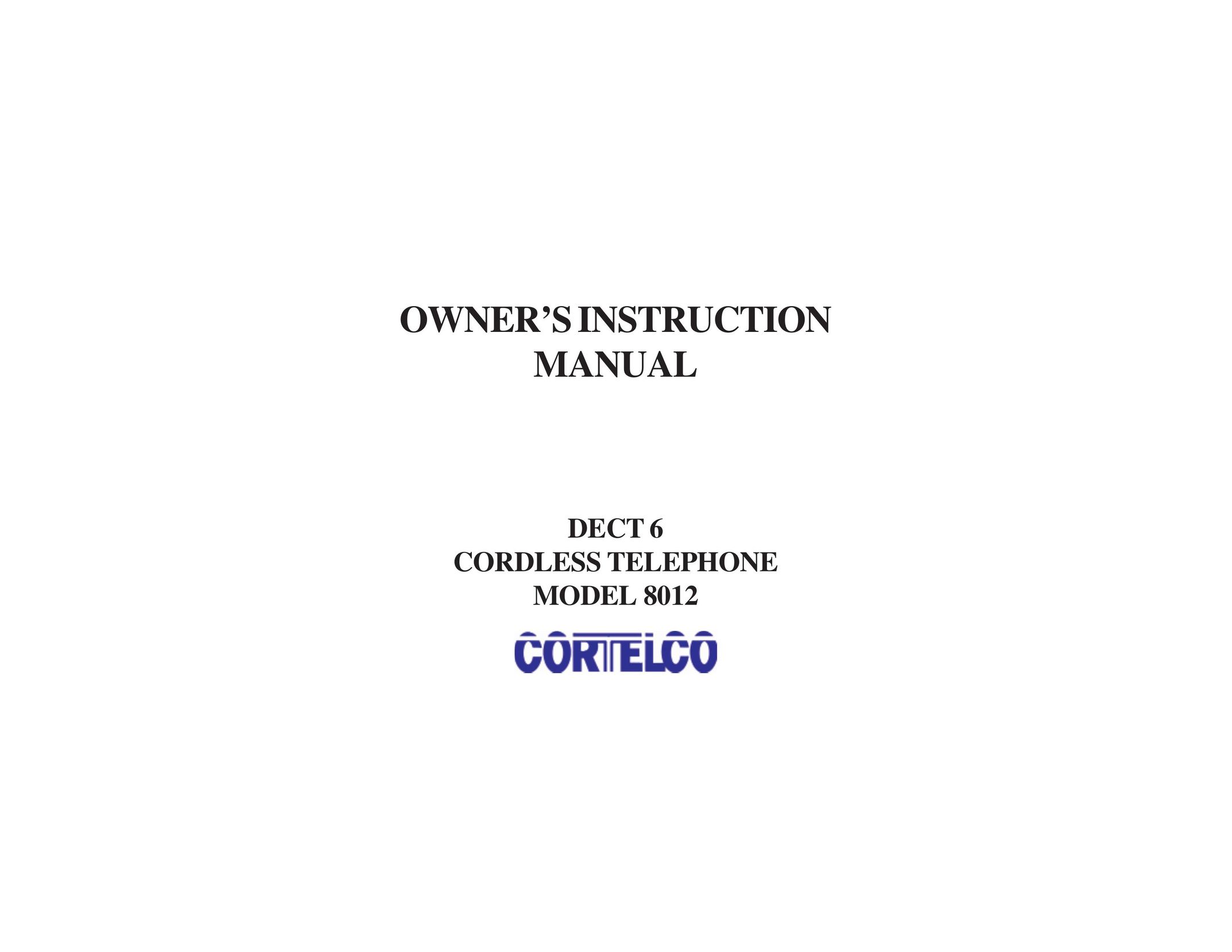 Cortelco 8012 Cordless Telephone User Manual