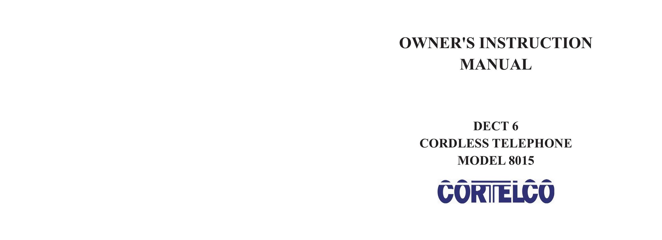 Cortelco 8015 Cordless Telephone User Manual