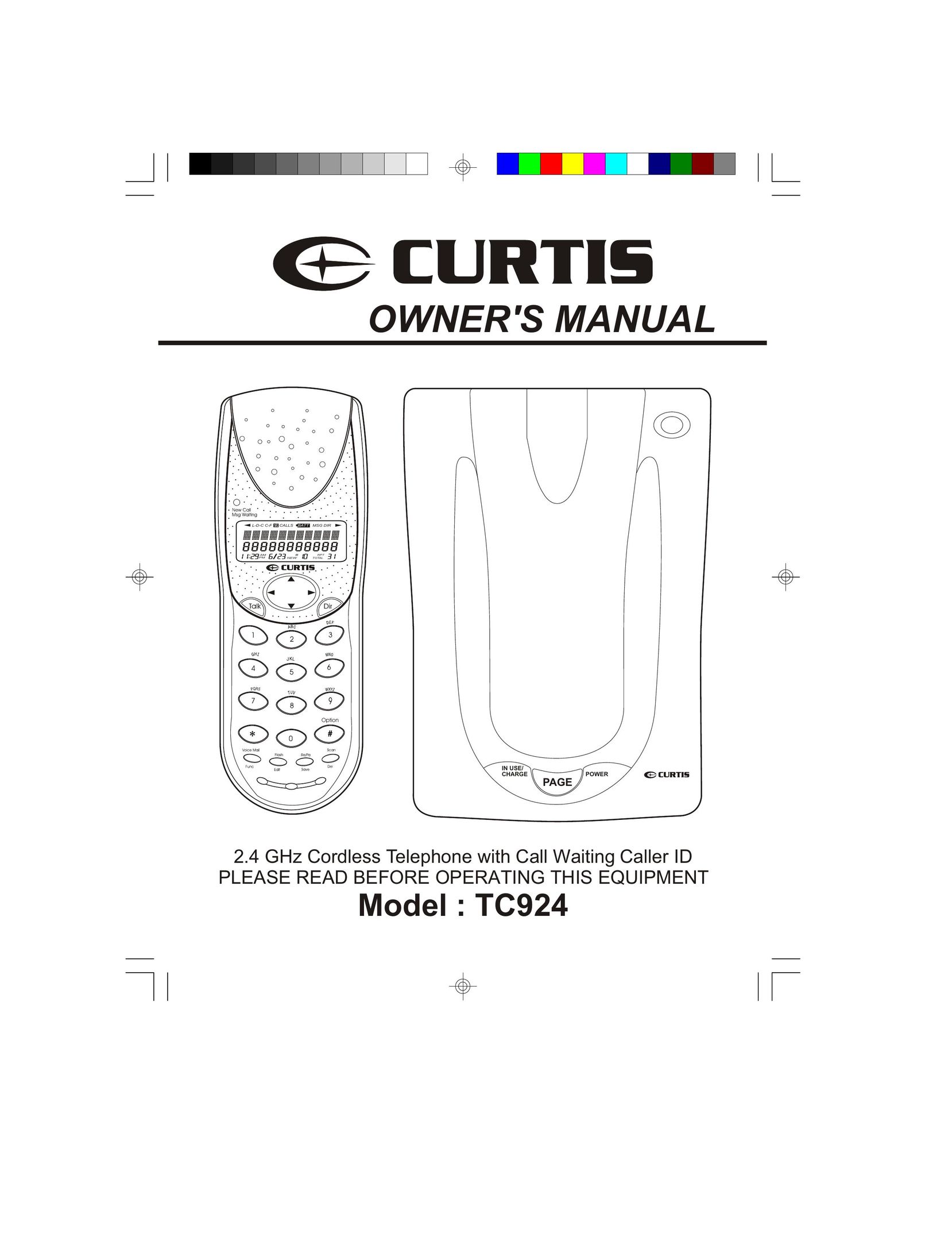 Curtis TC924 Cordless Telephone User Manual