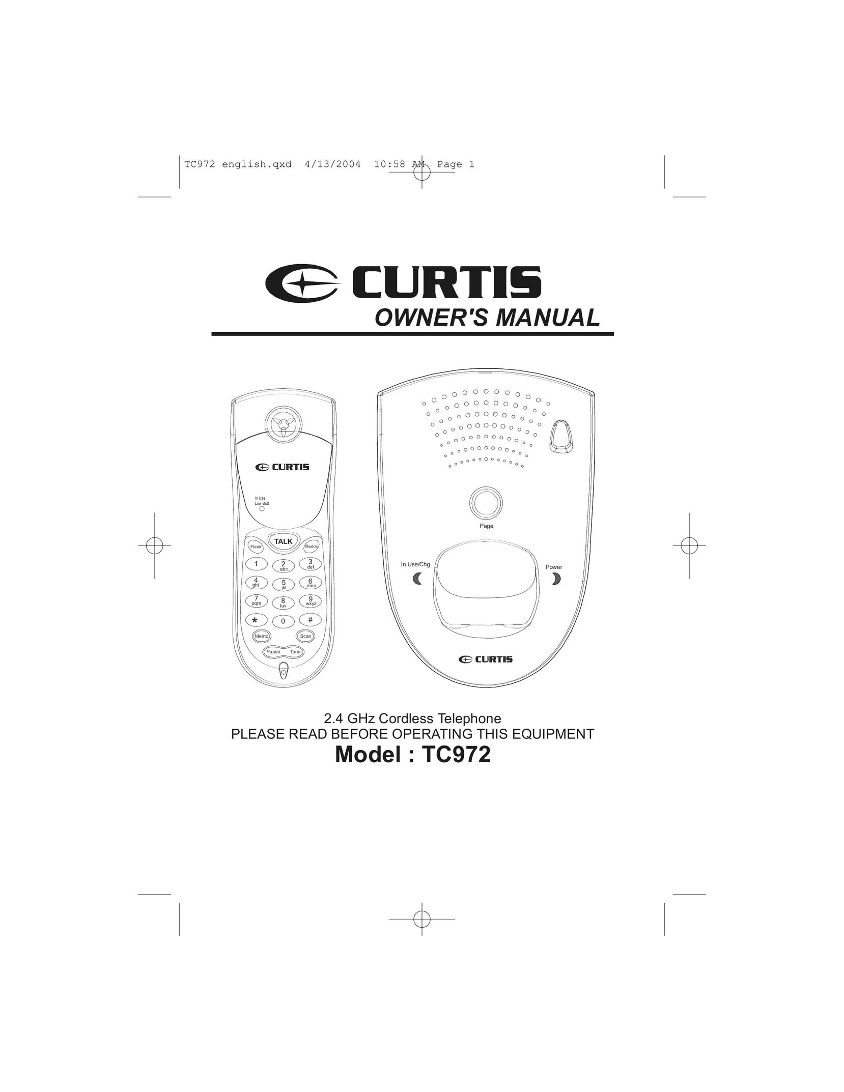 Curtis TC972 Cordless Telephone User Manual