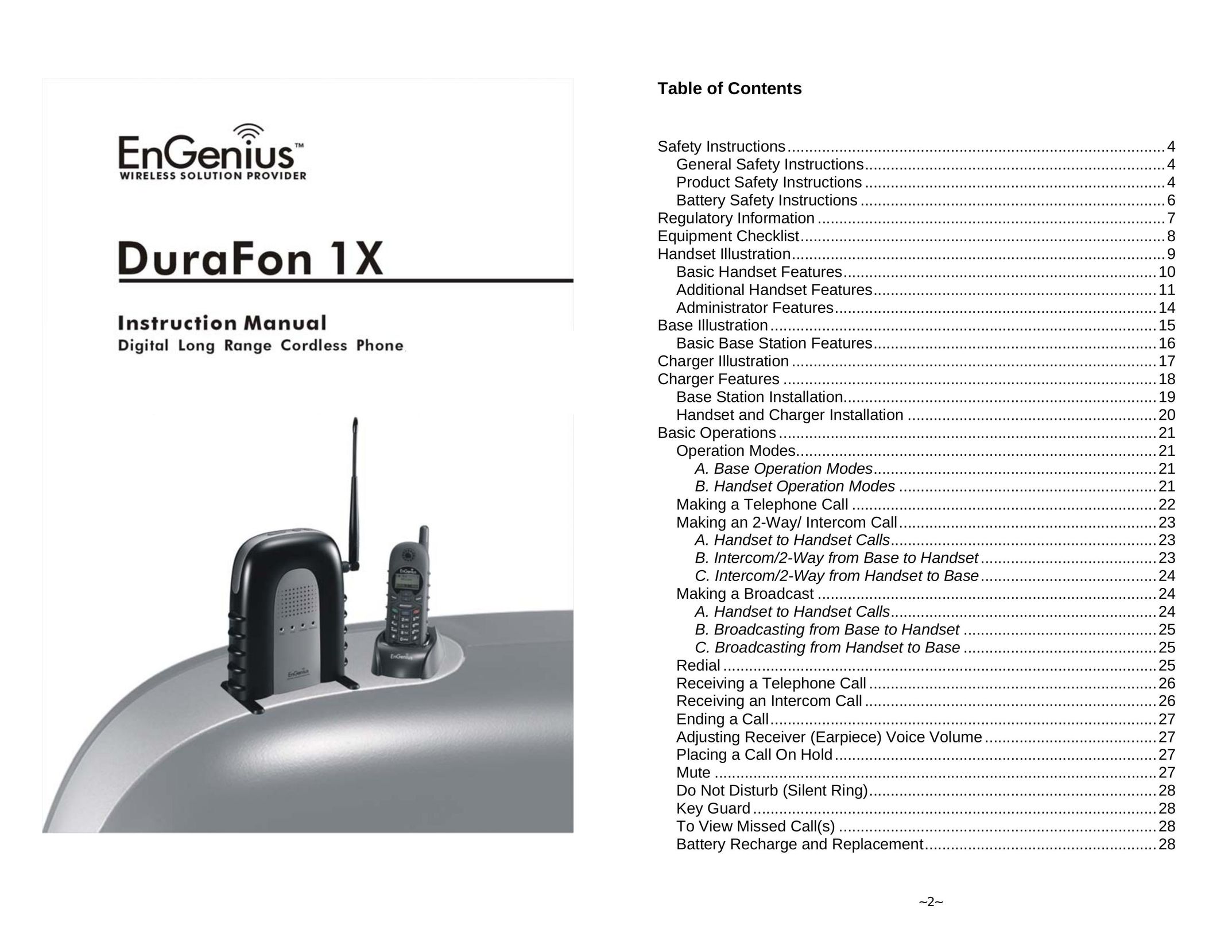 EnGenius Technologies 1X Cordless Telephone User Manual