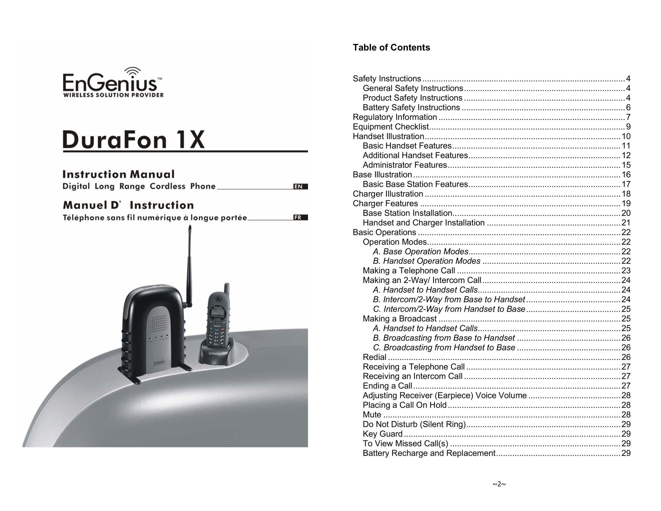 EnGenius Technologies 3616A-SN1302 Cordless Telephone User Manual
