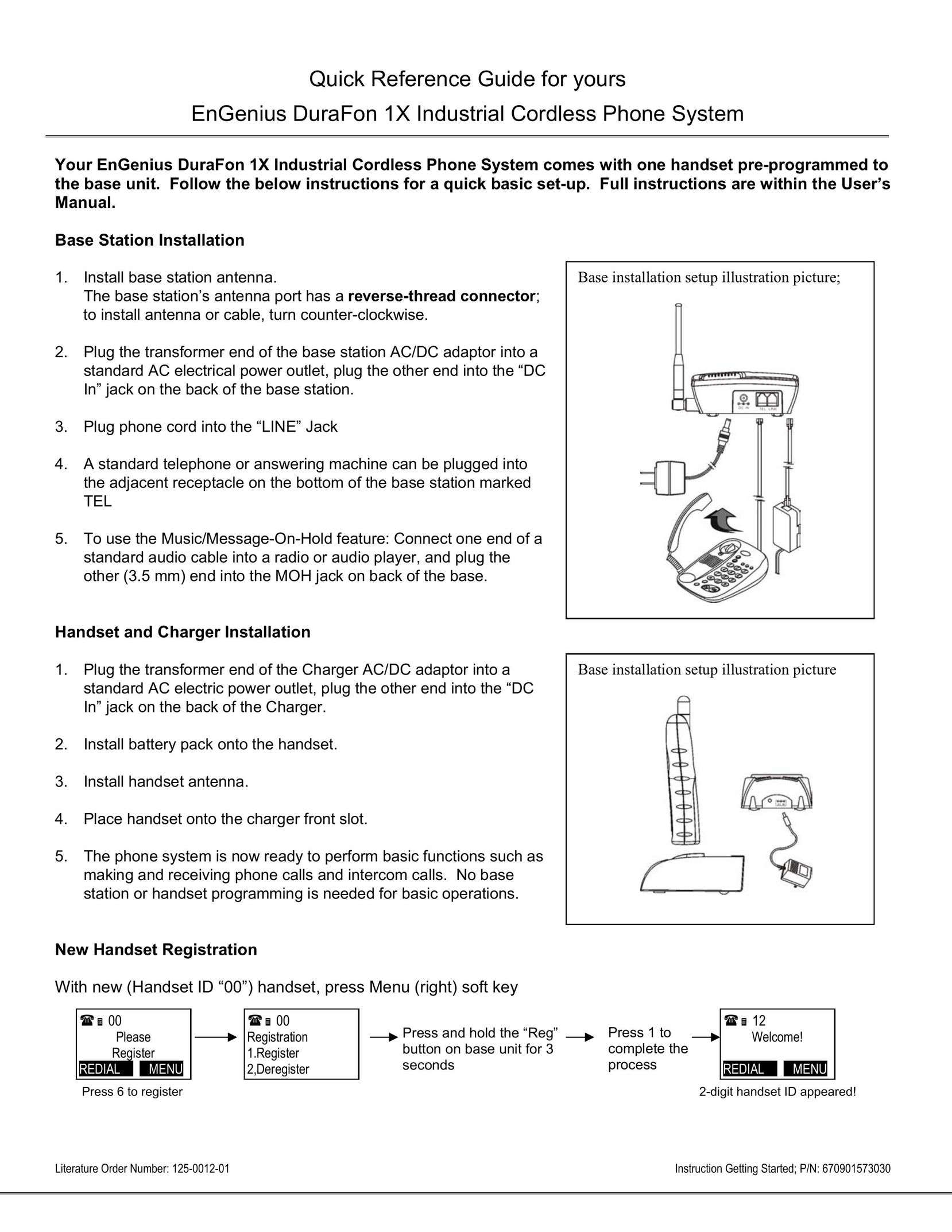 EnGenius Technologies DURAFON1XHC Cordless Telephone User Manual
