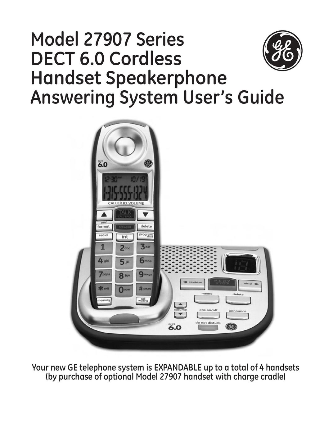 GE 00019188 Cordless Telephone User Manual