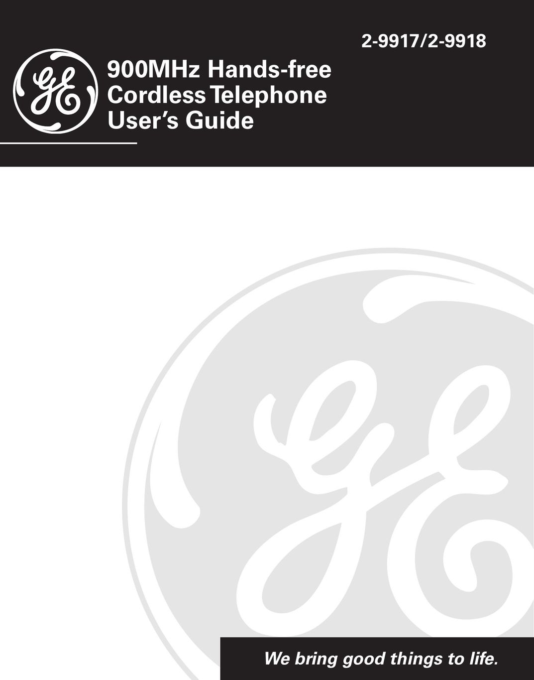 GE 18-Feb Cordless Telephone User Manual