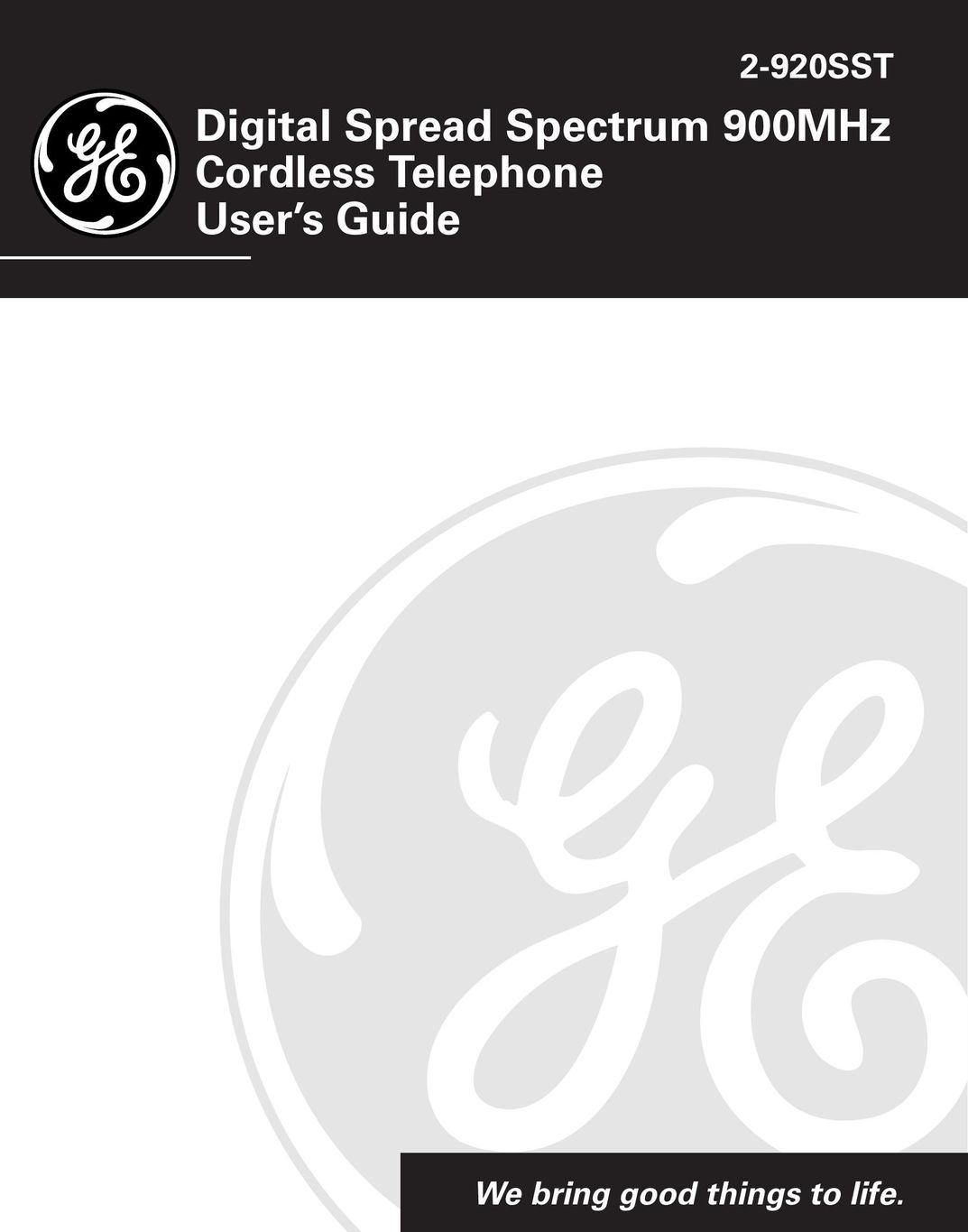 GE 2-920SST Cordless Telephone User Manual
