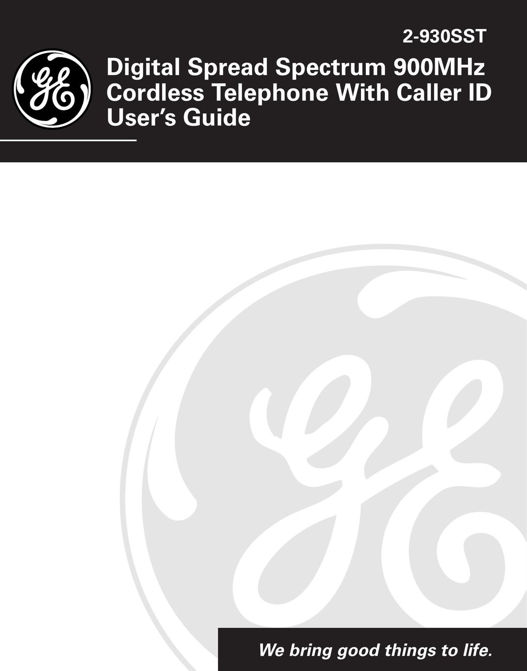 GE 2-930SST Cordless Telephone User Manual