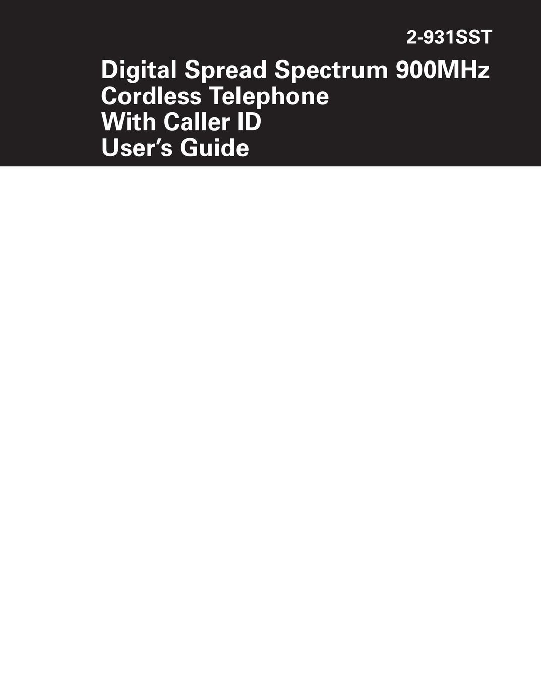 GE 2-931SST Cordless Telephone User Manual