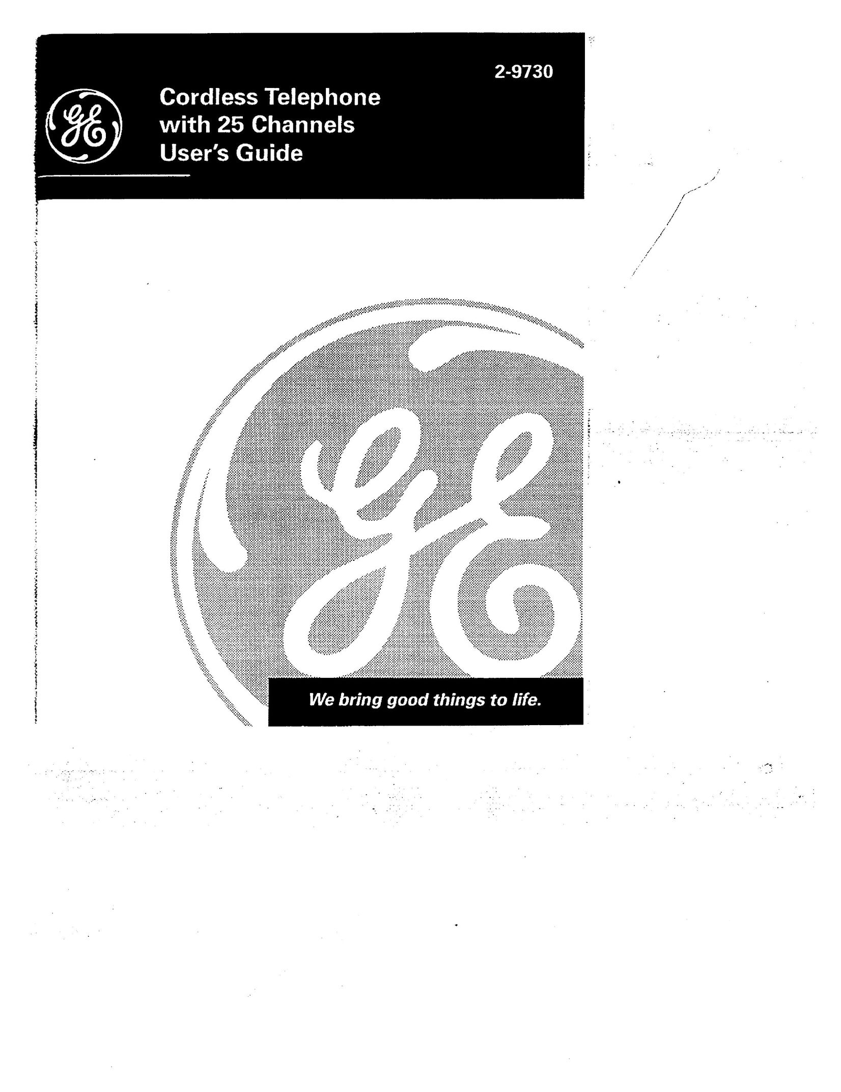 GE 2-9730 Cordless Telephone User Manual