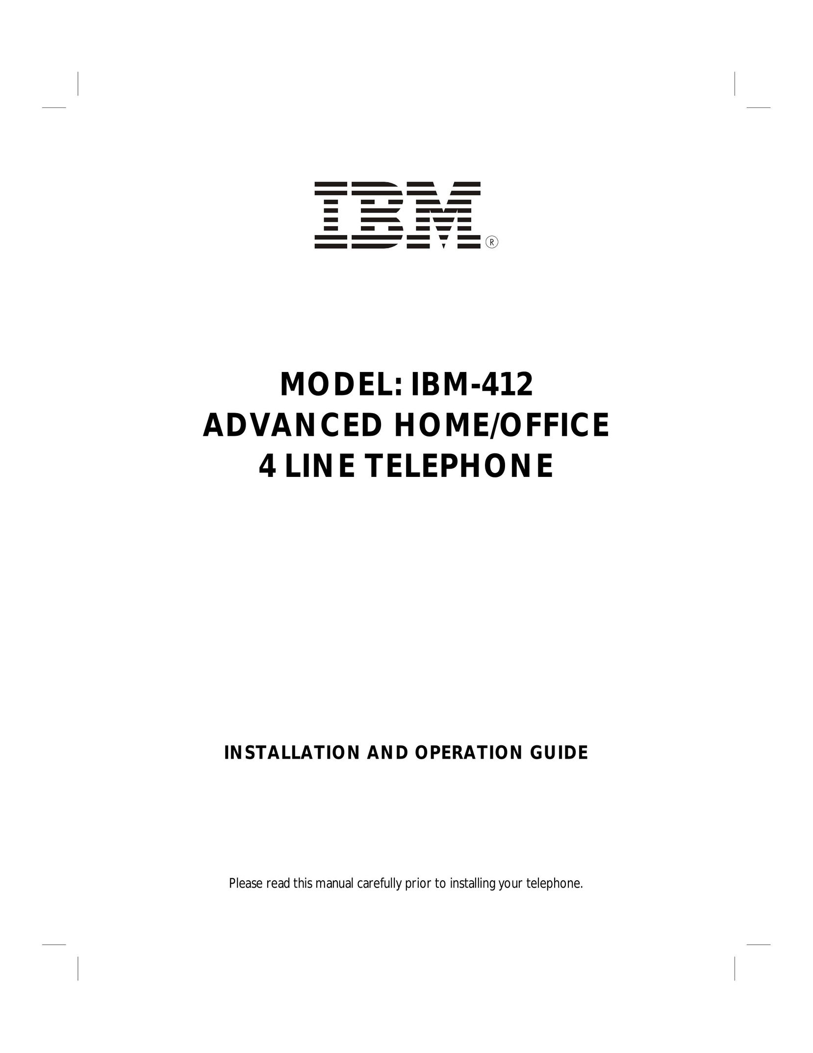 IBM 412 Cordless Telephone User Manual