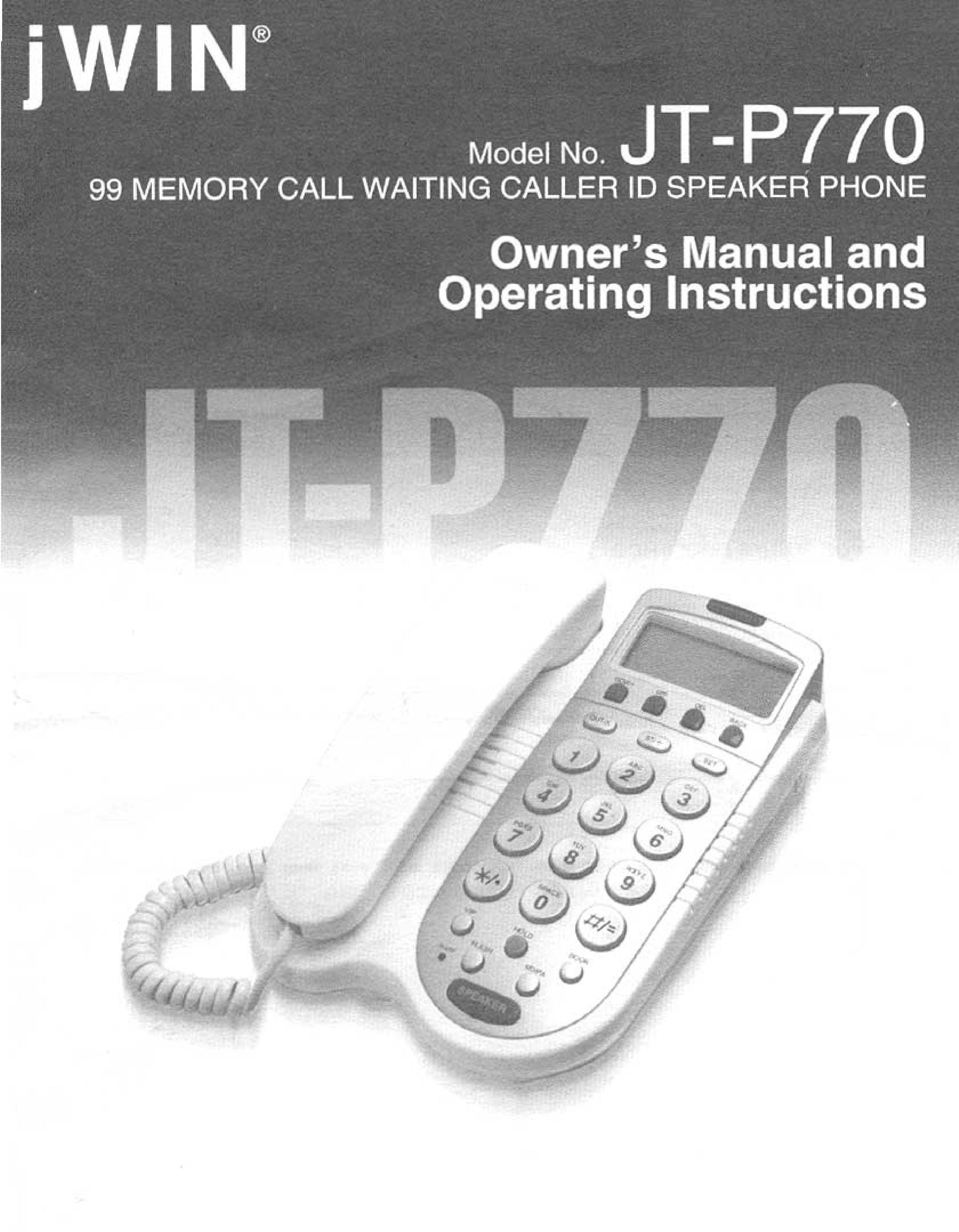 Jwin JT-P770 Cordless Telephone User Manual