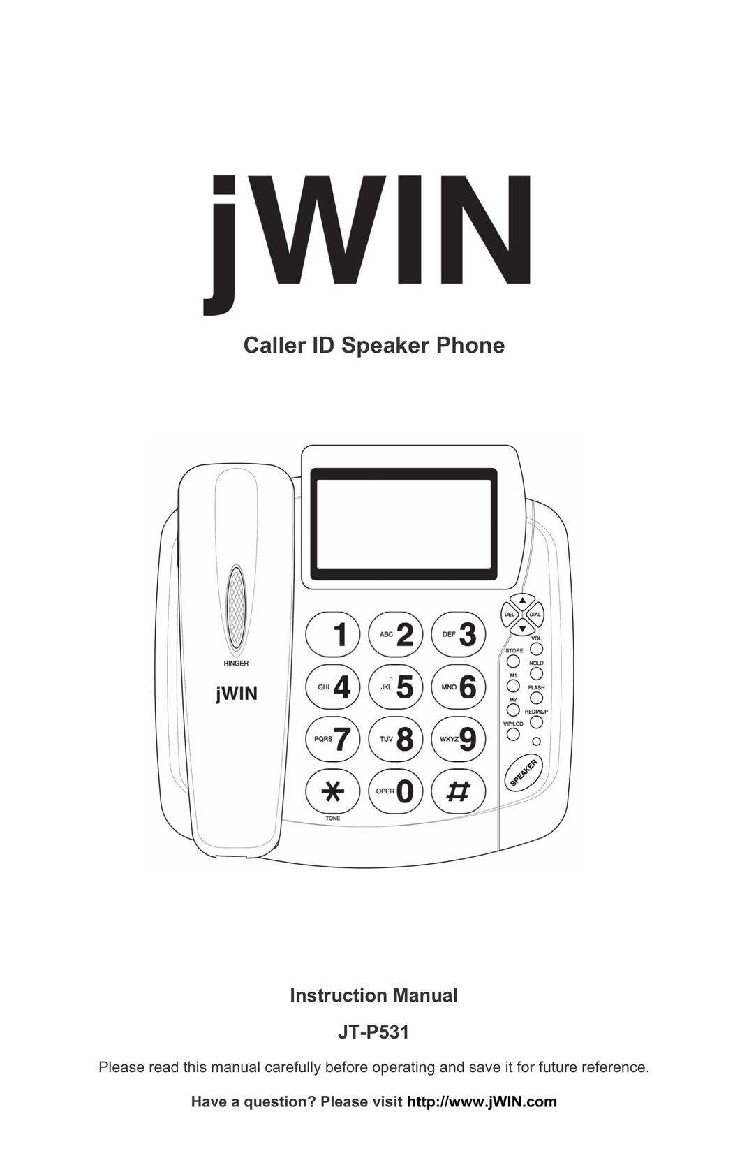 Jwin P531 Cordless Telephone User Manual