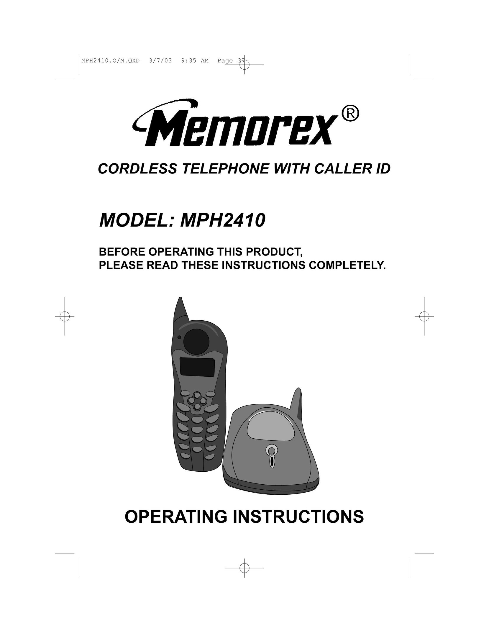 Memorex MPH2410 Cordless Telephone User Manual