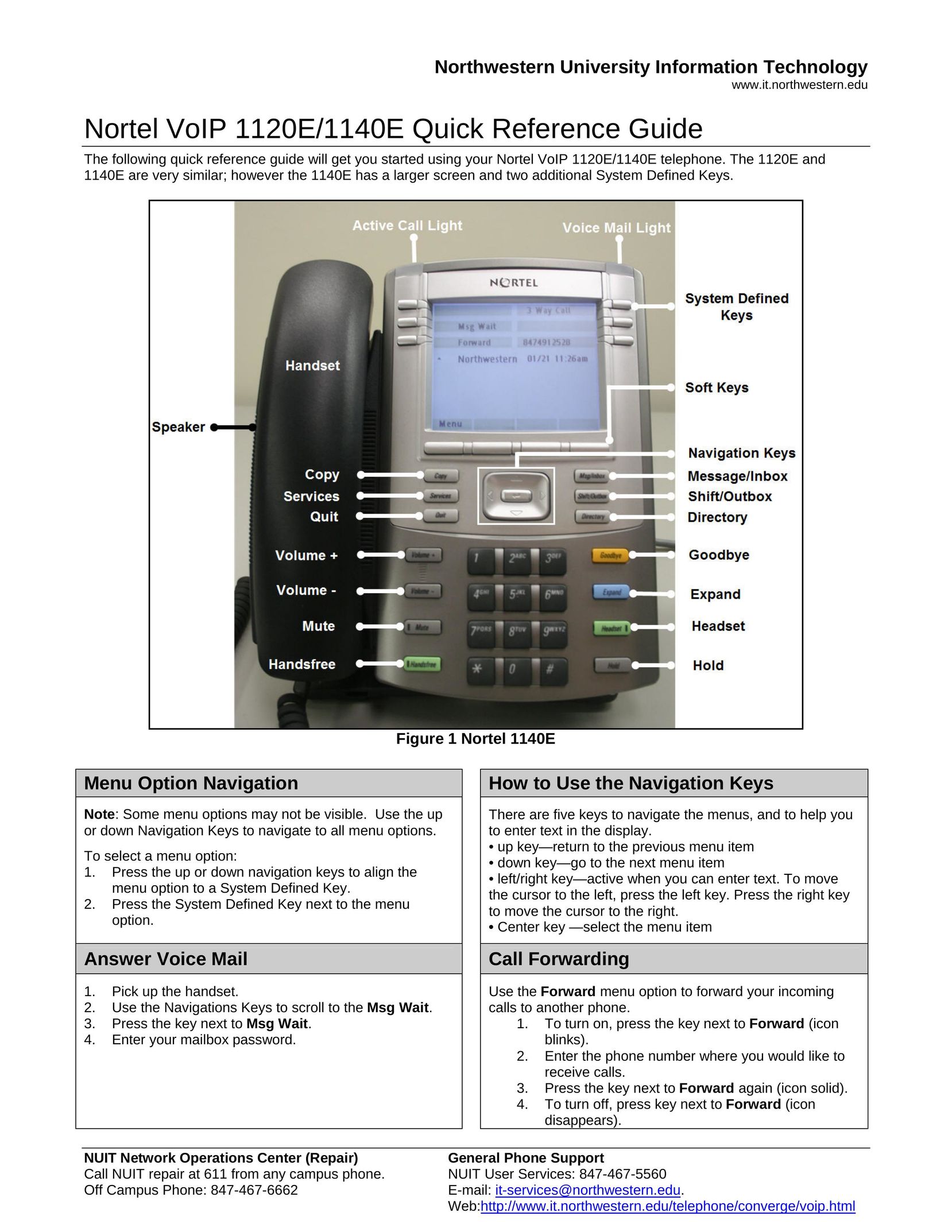 Nortel Networks 1120E/1140E Cordless Telephone User Manual