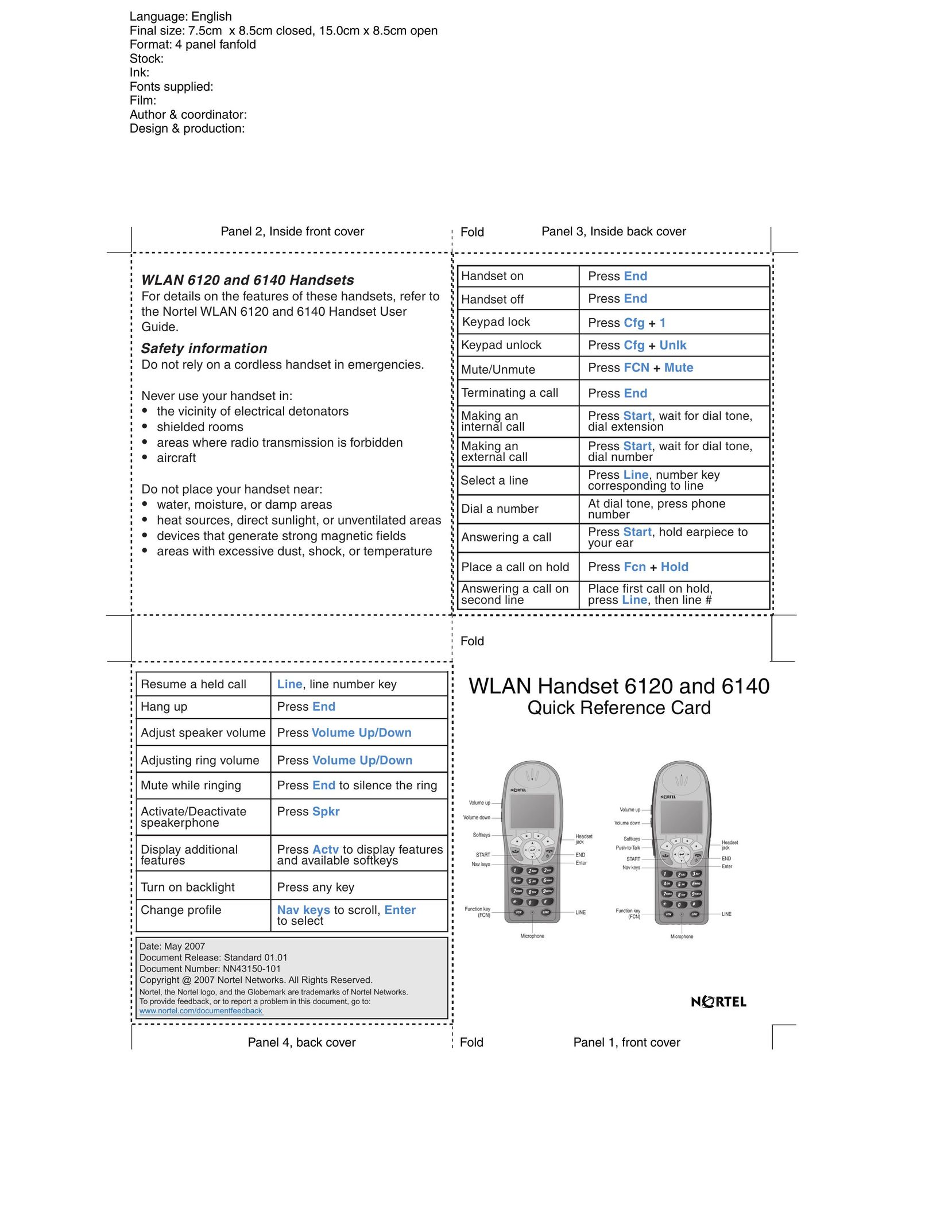 Nortel Networks 6140 Cordless Telephone User Manual