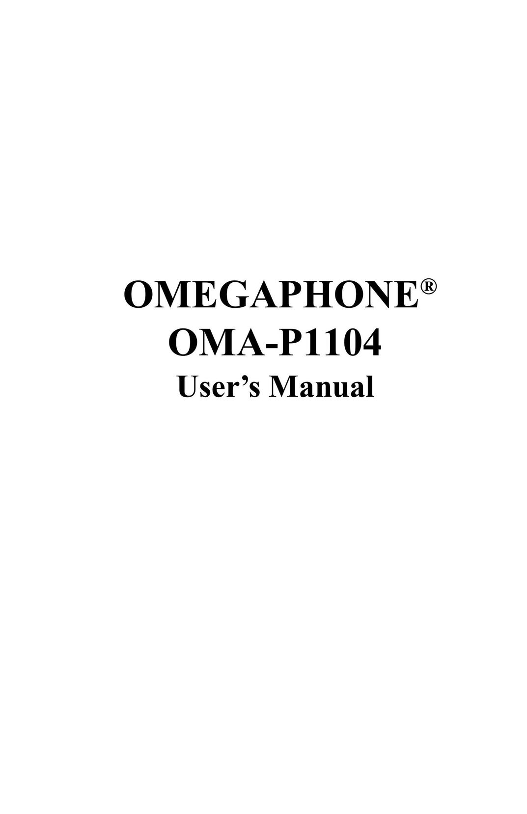 Omega OMA-P1104 Cordless Telephone User Manual