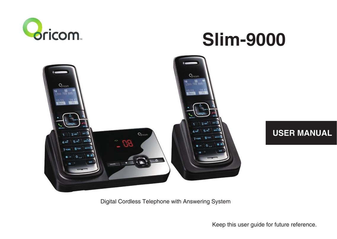 Oricom SLIM-9000 Cordless Telephone User Manual
