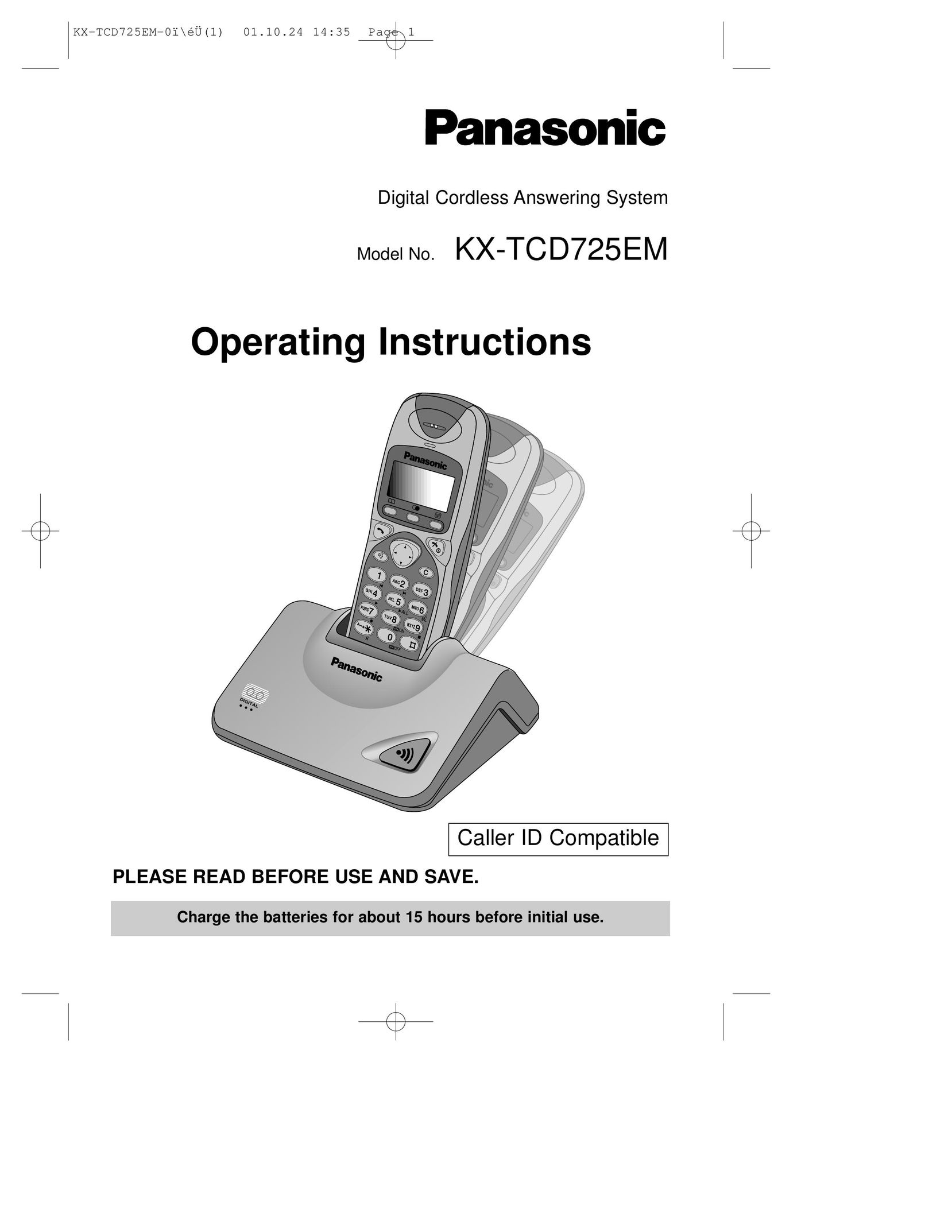 Panasonic kx-tcd725em Cordless Telephone User Manual