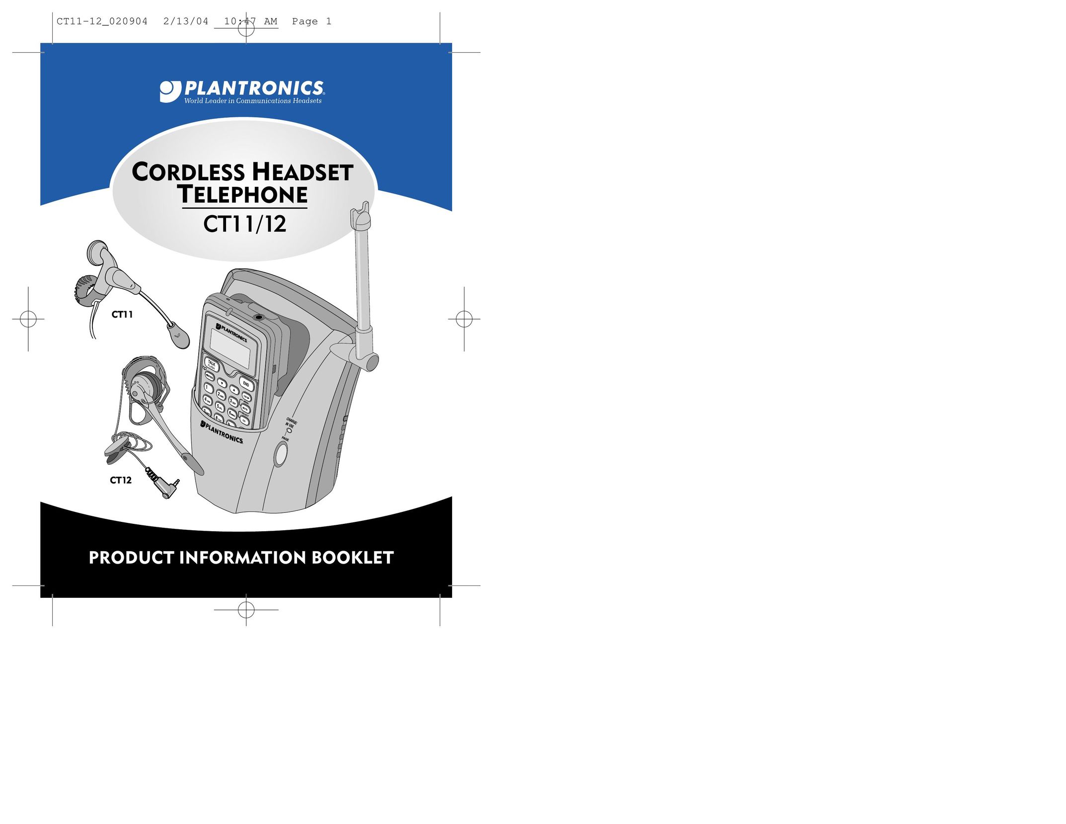 Plantronics 66523-01 Cordless Telephone User Manual
