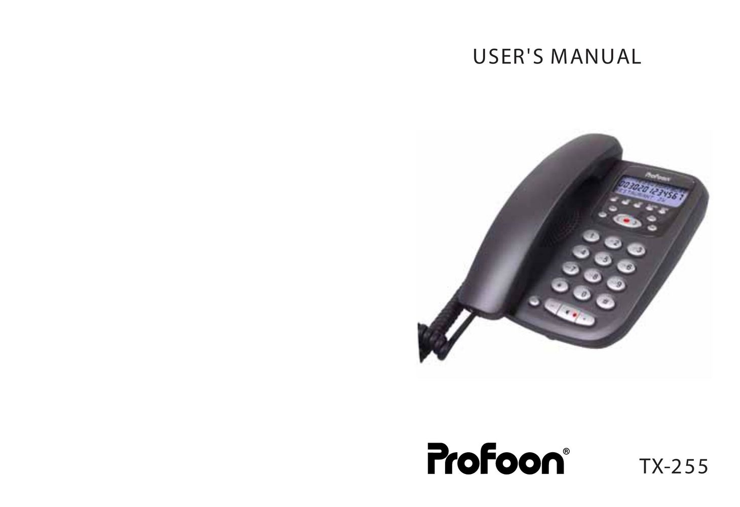 Profoon Telecommunicatie TX-255 Cordless Telephone User Manual