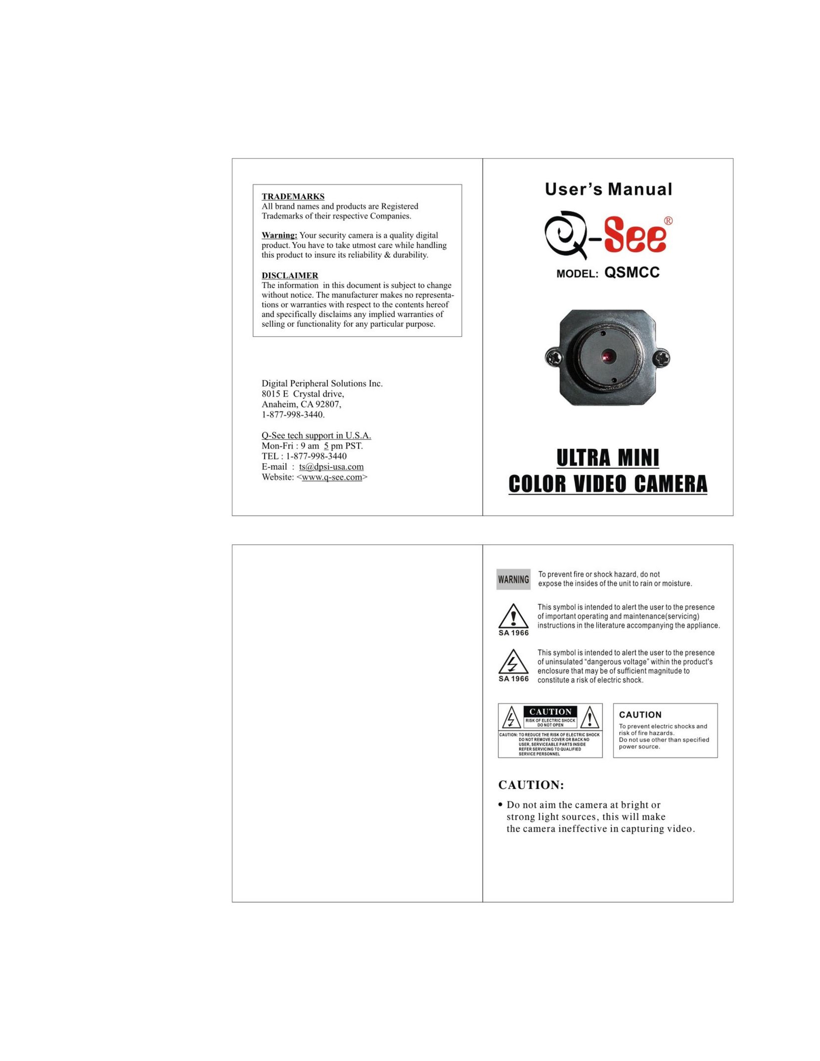 Q-See QSMCC Cordless Telephone User Manual