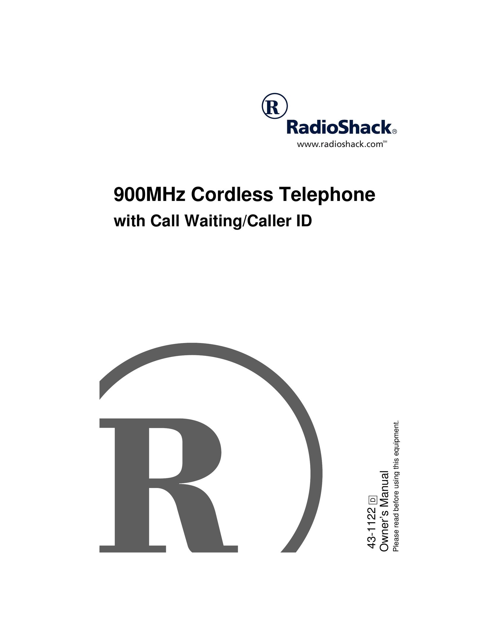 Radio Shack 43-1122 Cordless Telephone User Manual