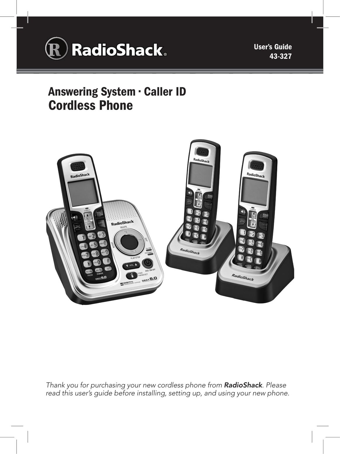Radio Shack 43-327 Cordless Telephone User Manual