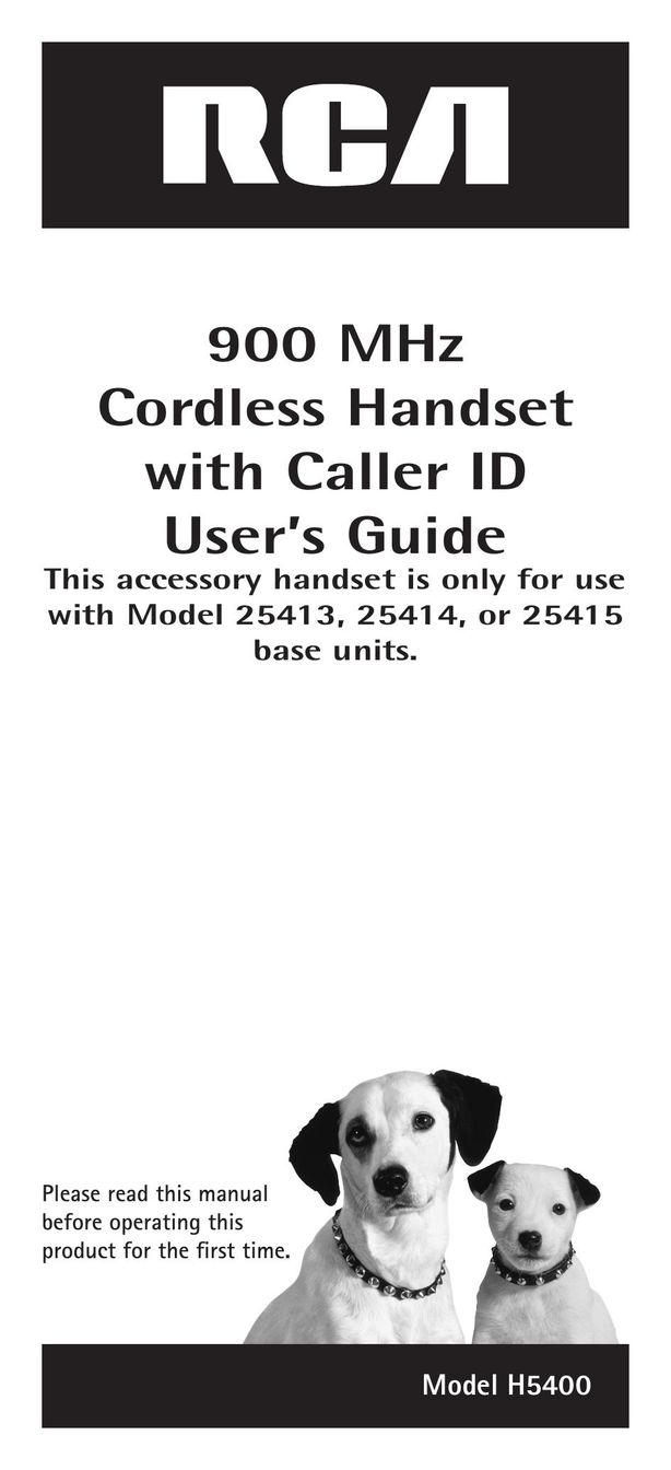 RCA 25414 Cordless Telephone User Manual