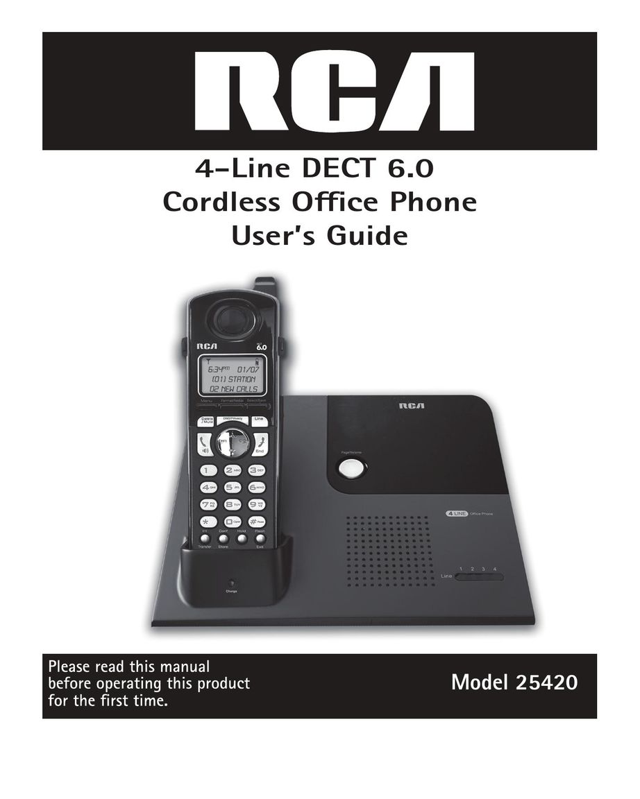 RCA 25420 Cordless Telephone User Manual