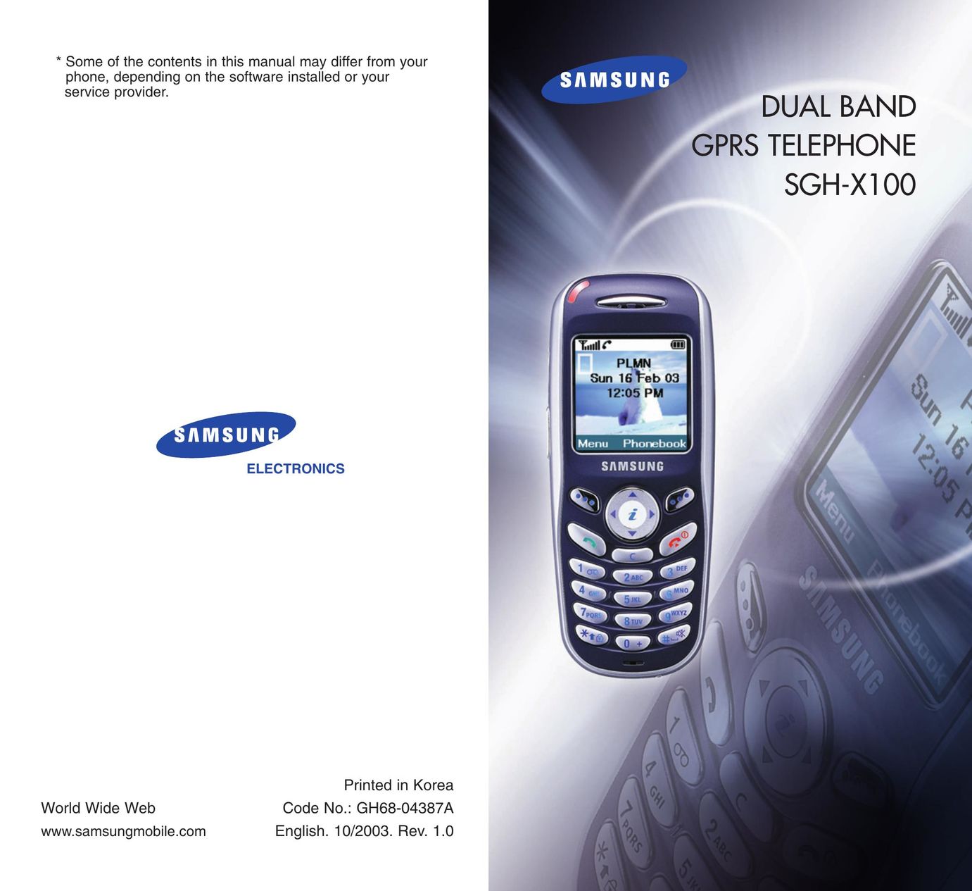 Samsung SGH-X100 Cordless Telephone User Manual