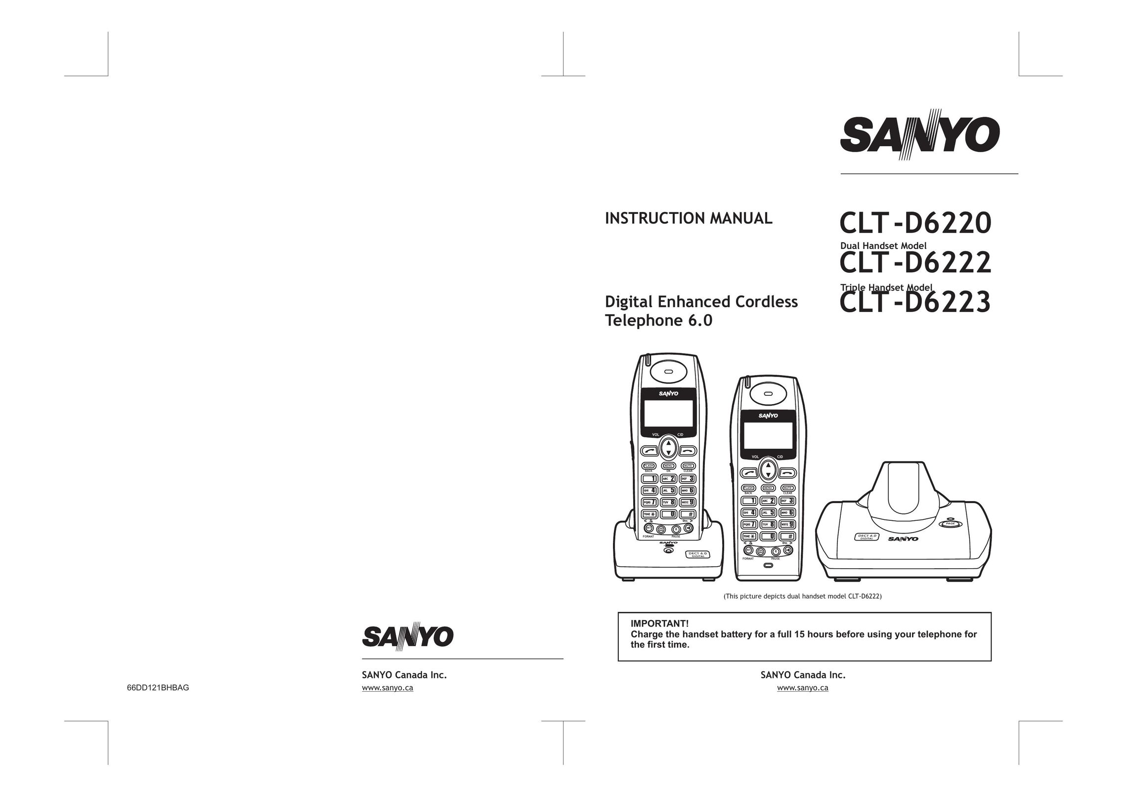 Sanyo CLT-D6222 Cordless Telephone User Manual