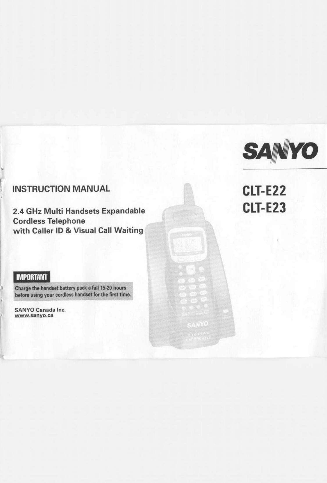 Sanyo CLT-E22 Cordless Telephone User Manual