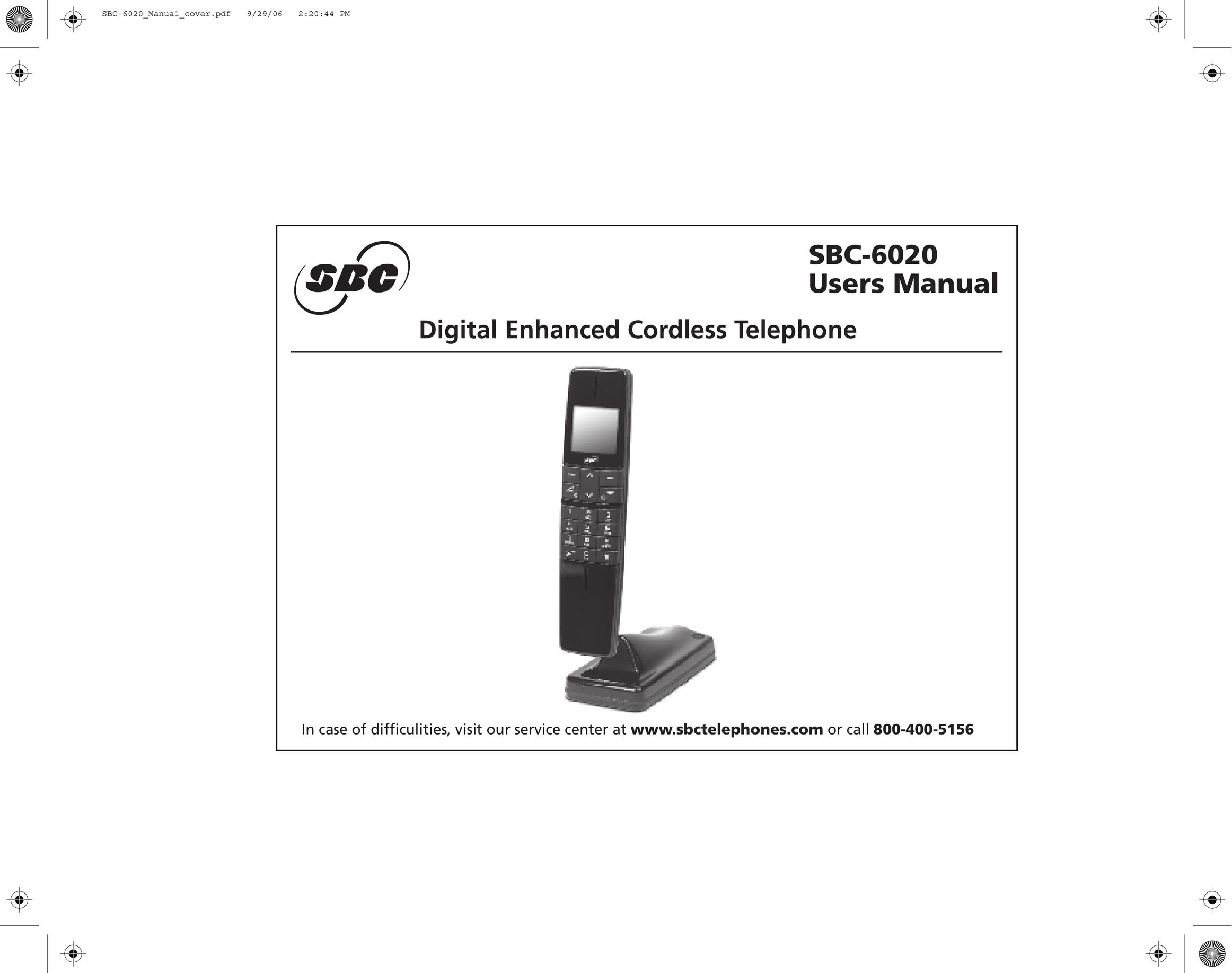 SBC comm SBC-6020 Cordless Telephone User Manual